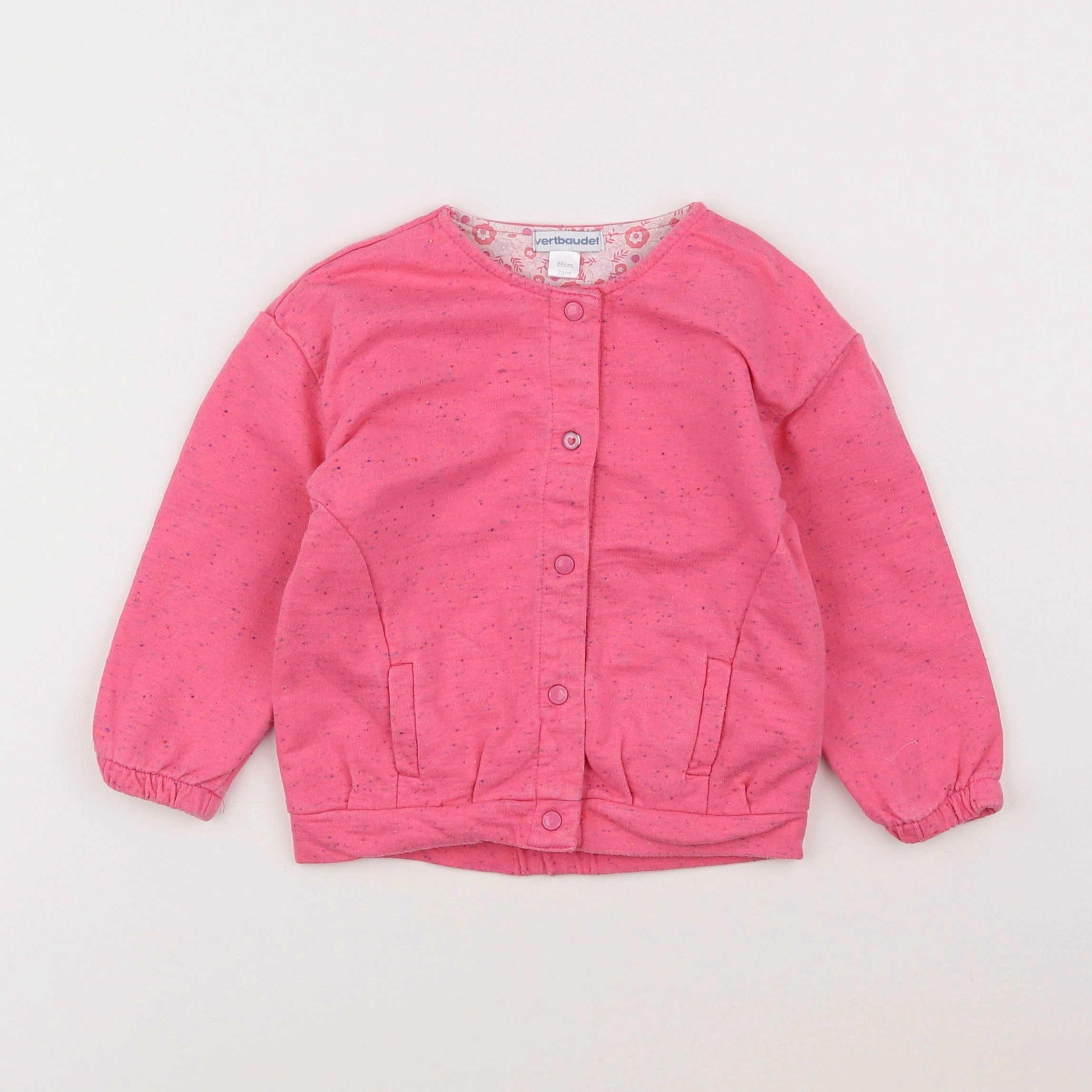 Vertbaudet - sweat rose - 2 ans