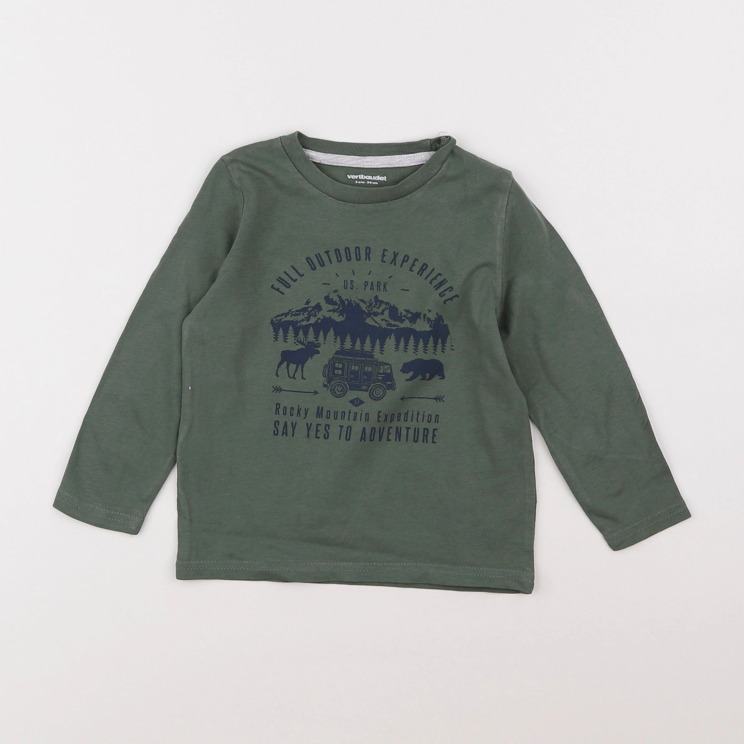 Vertbaudet - tee-shirt vert - 3 ans