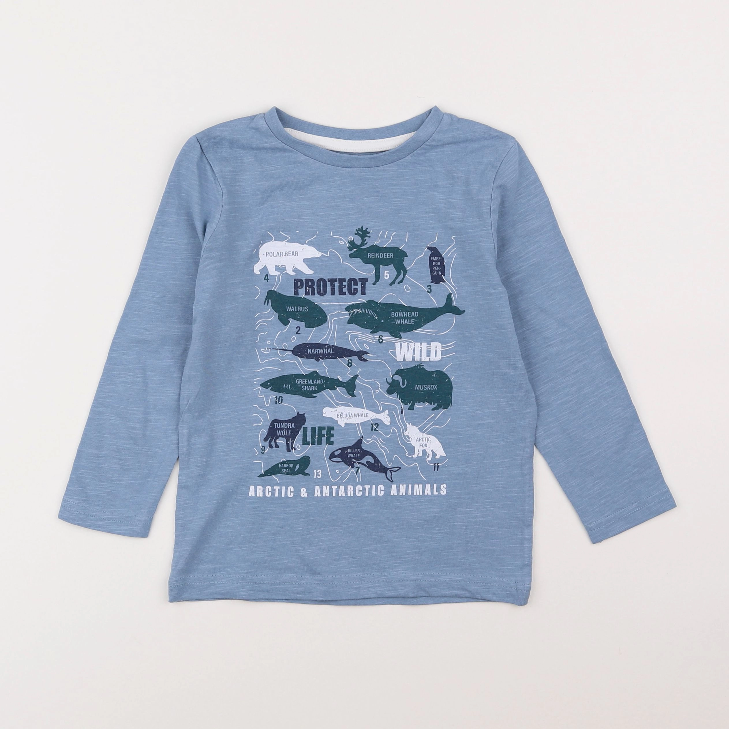 Vertbaudet - tee-shirt bleu - 5 ans