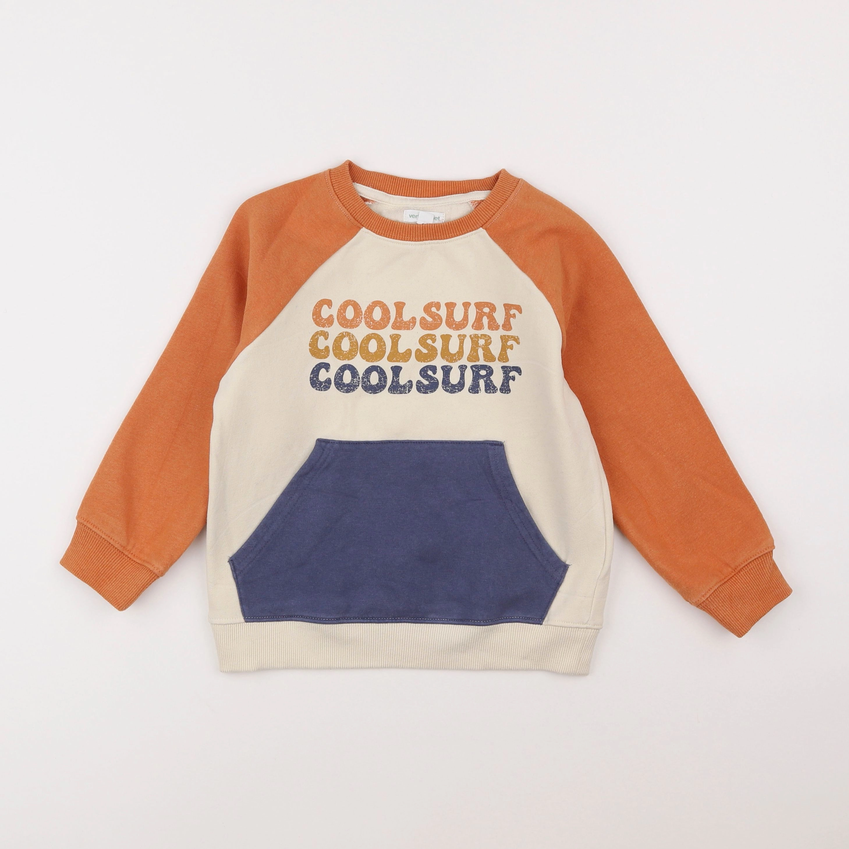 Vertbaudet - sweat orange - 6 ans