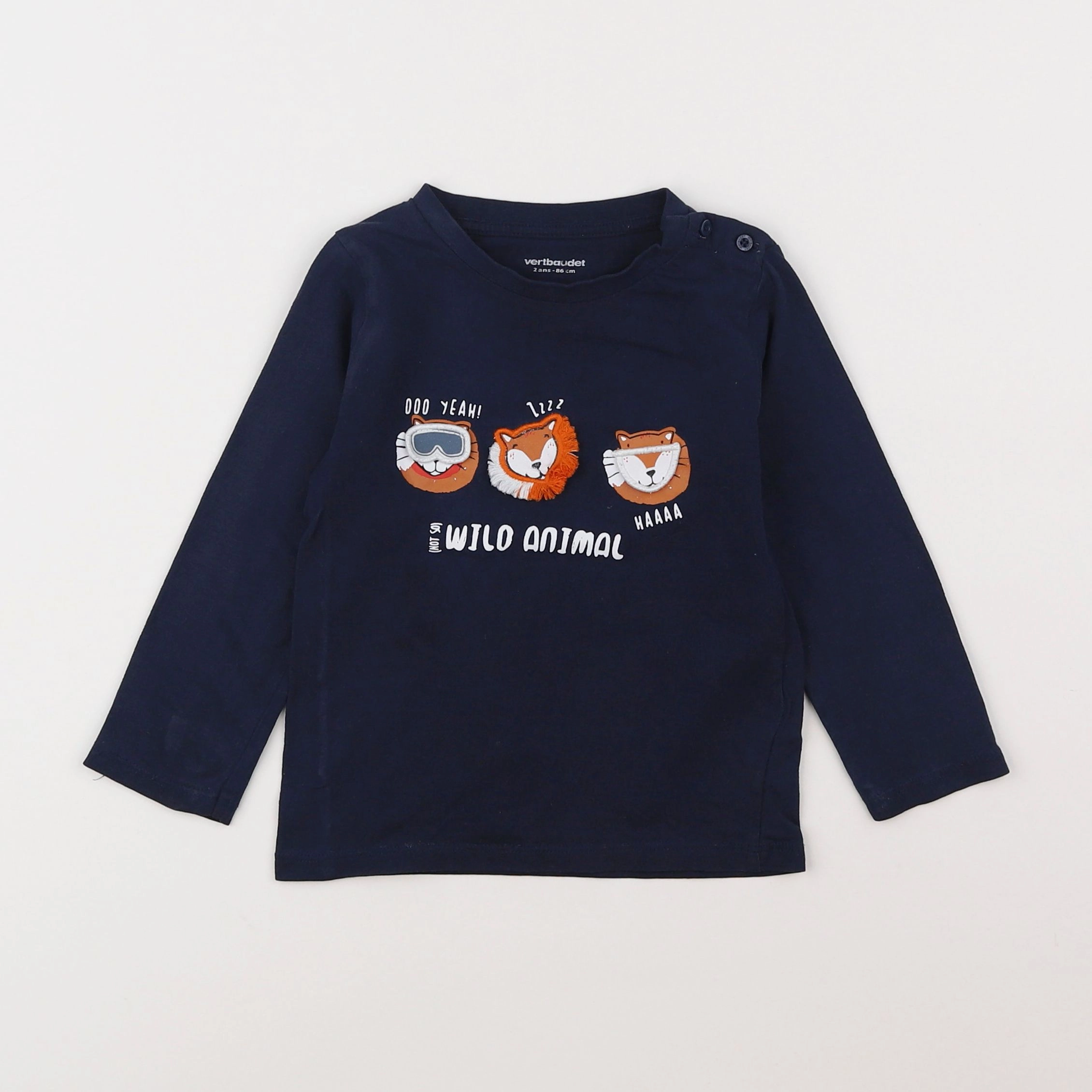 Vertbaudet - tee-shirt bleu - 2 ans