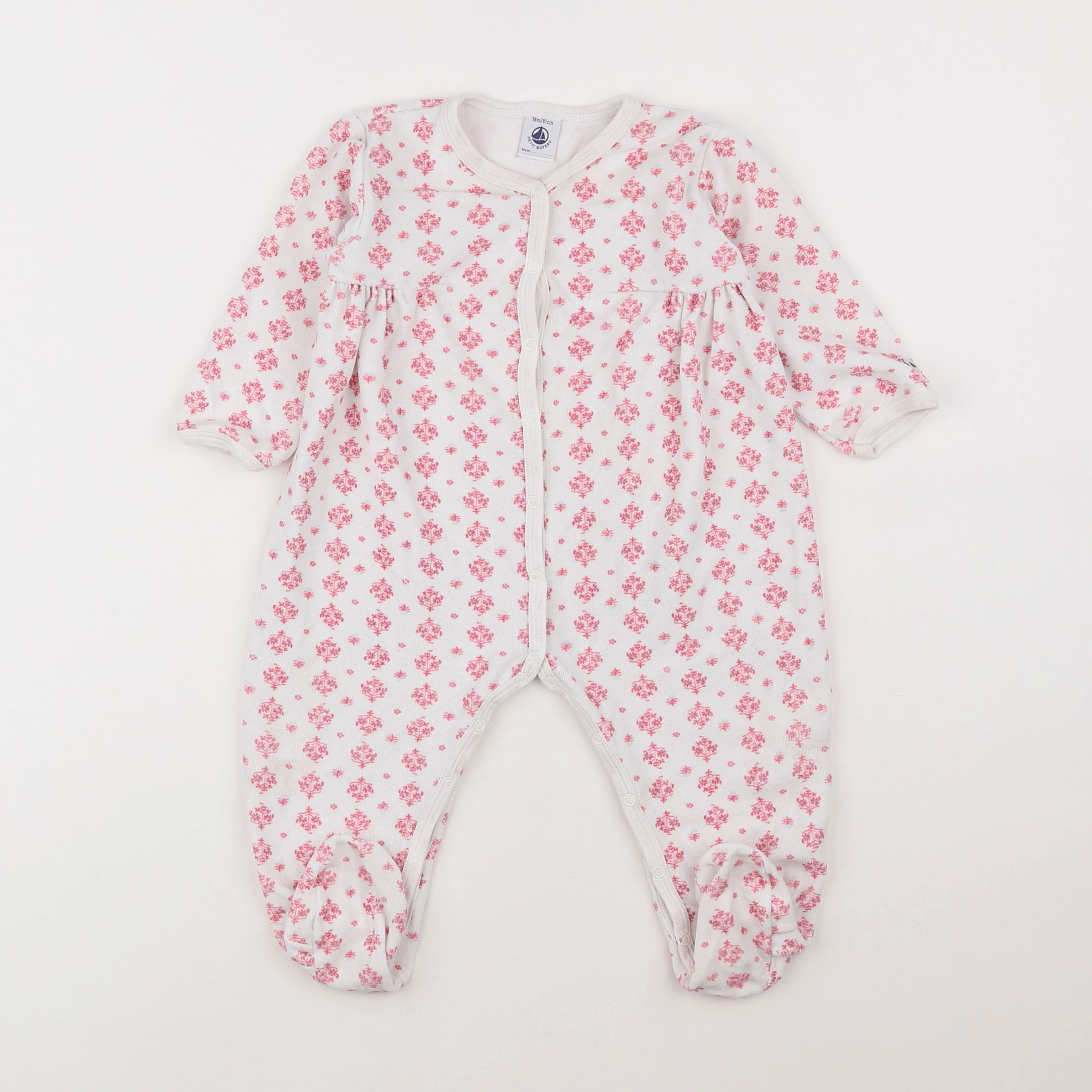 Petit Bateau - pyjama velours blanc - 18 mois