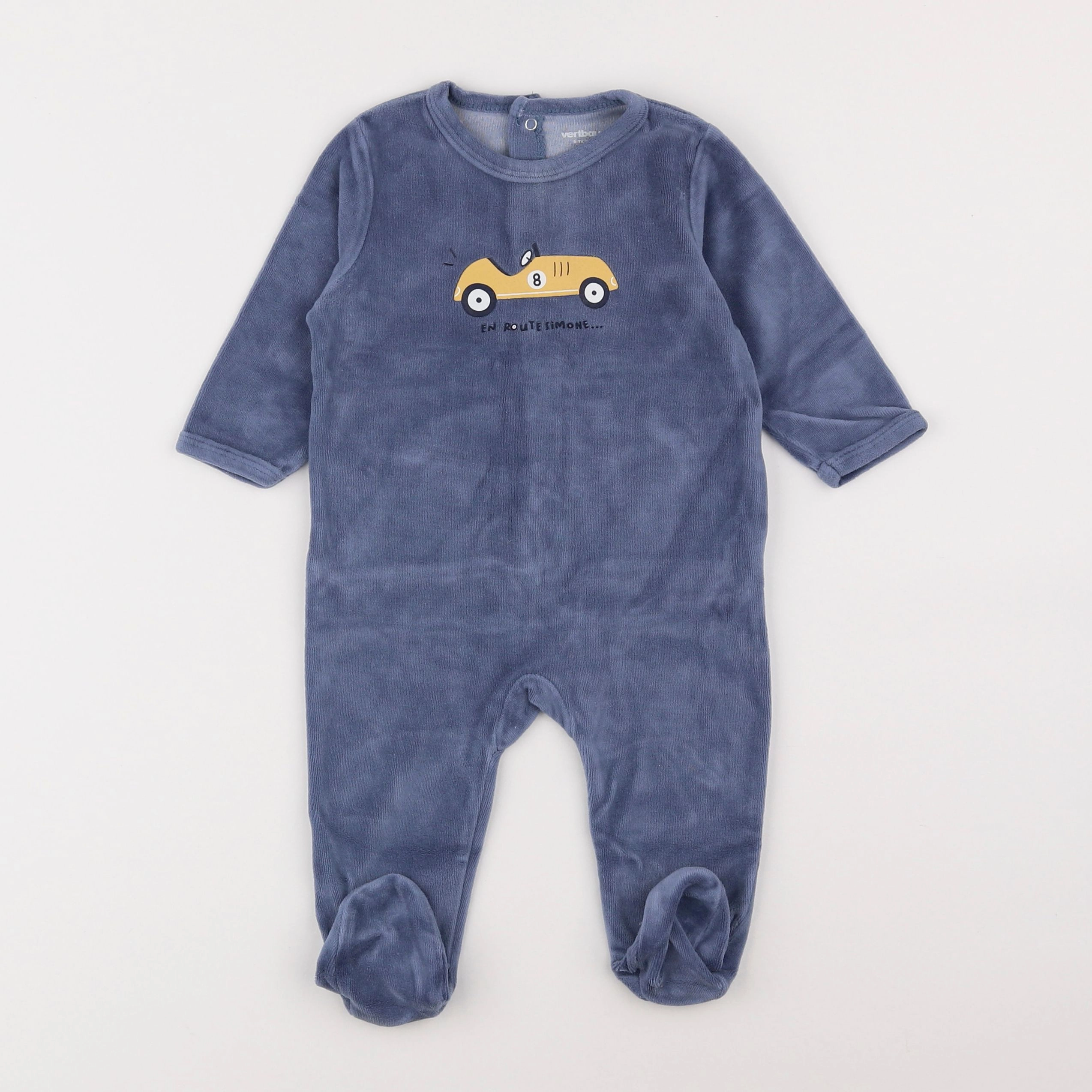 Vertbaudet - pyjama velours bleu - 6 mois