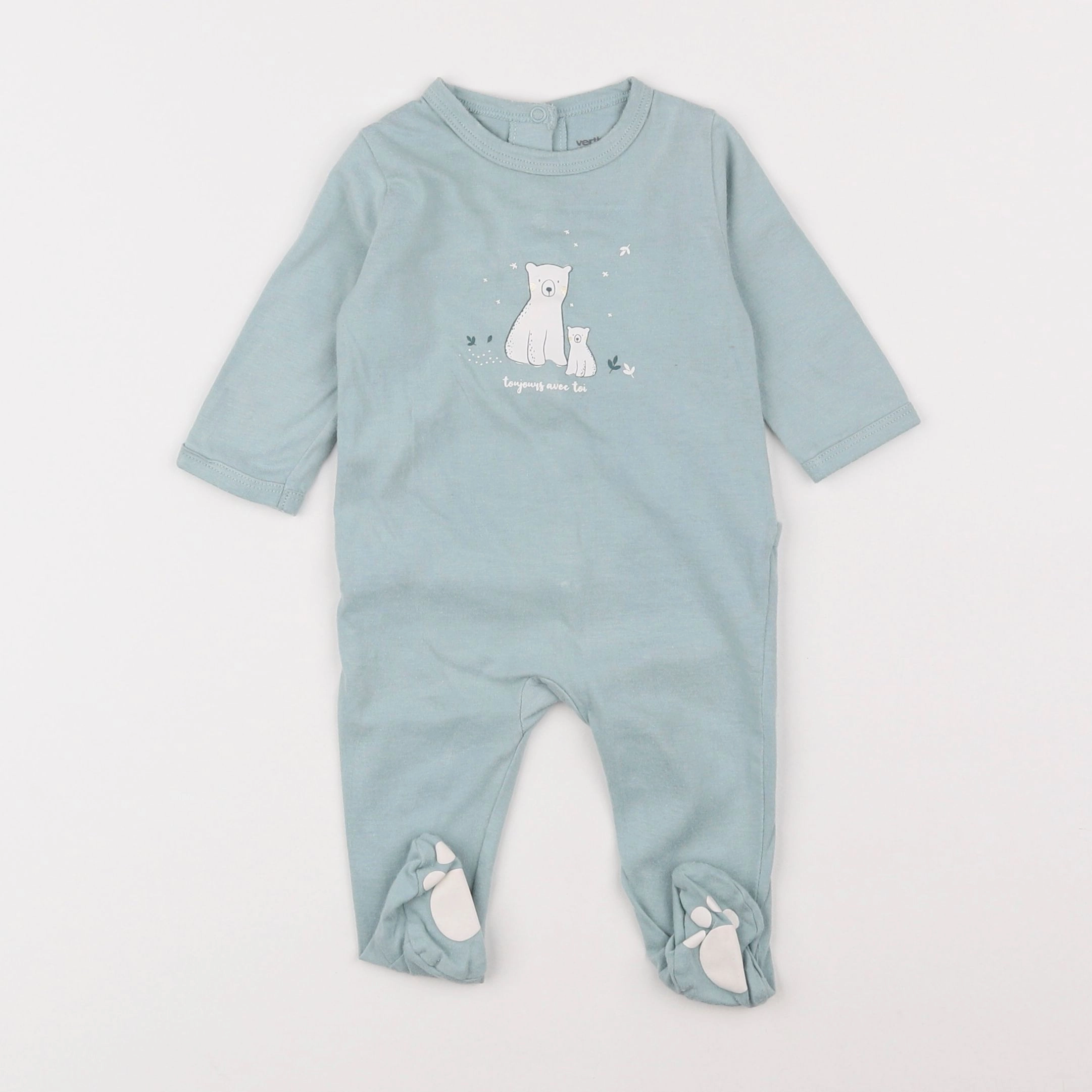 Vertbaudet - pyjama coton bleu - 3 mois