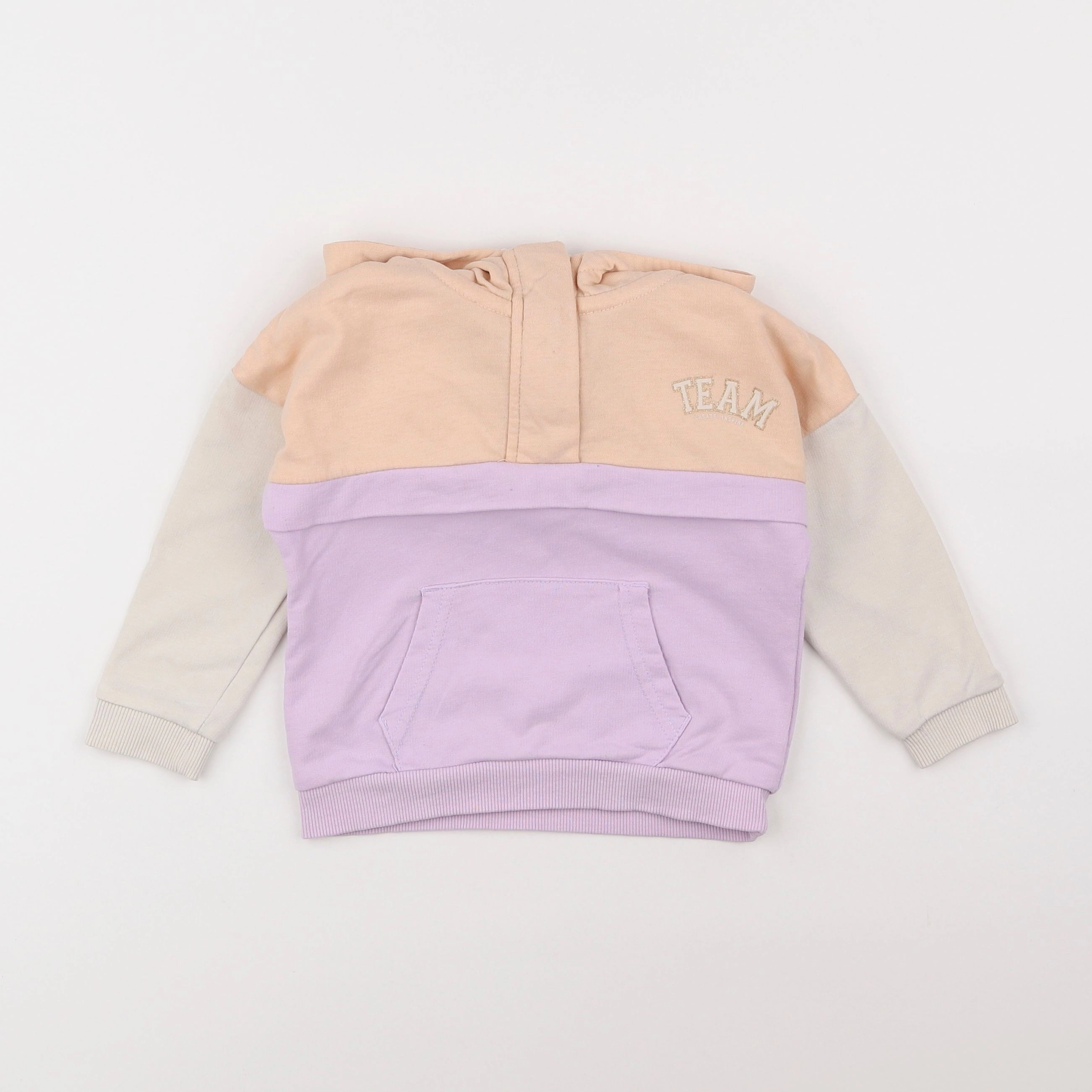 Vertbaudet - sweat jaune, violet - 3 ans