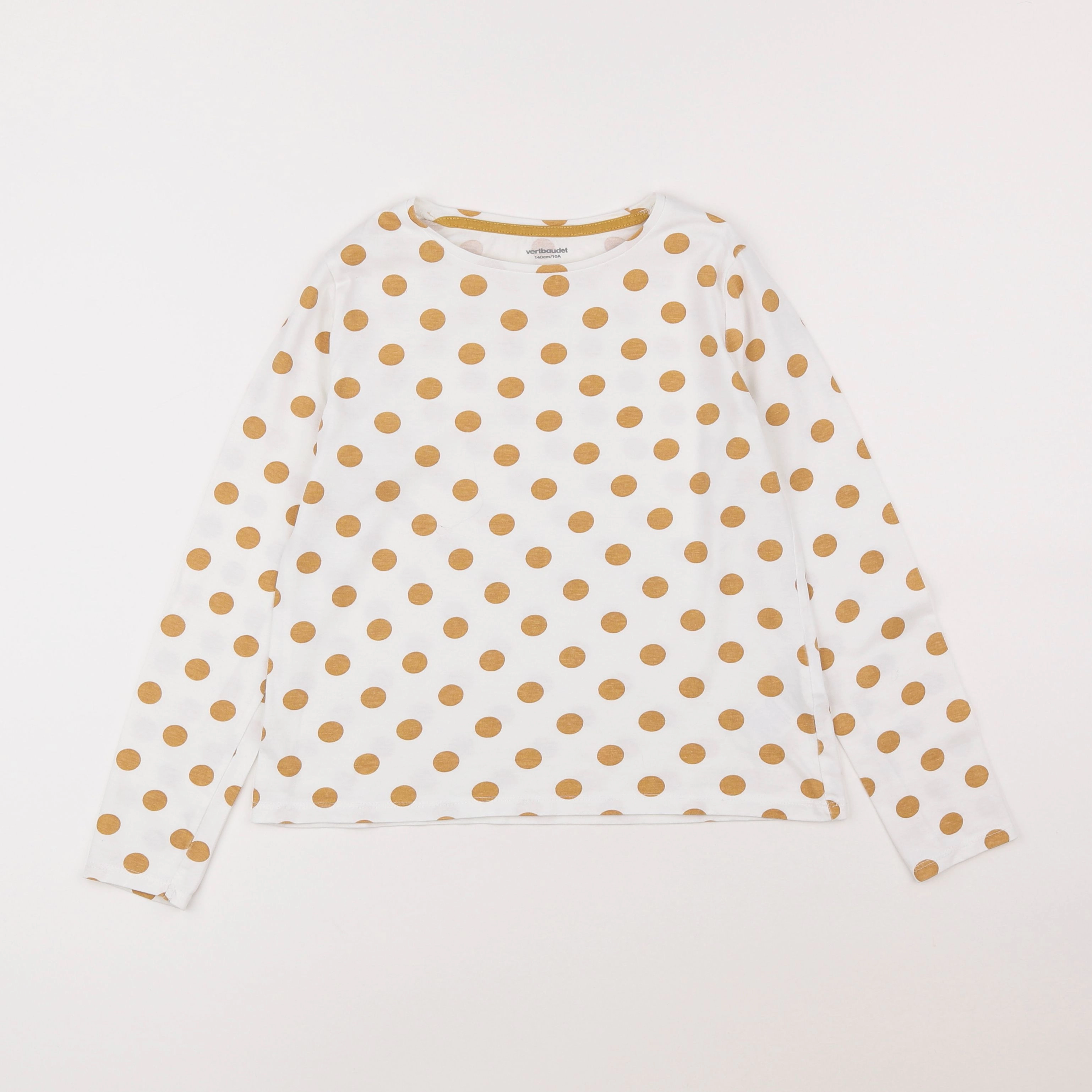Vertbaudet - tee-shirt blanc, jaune - 10 ans