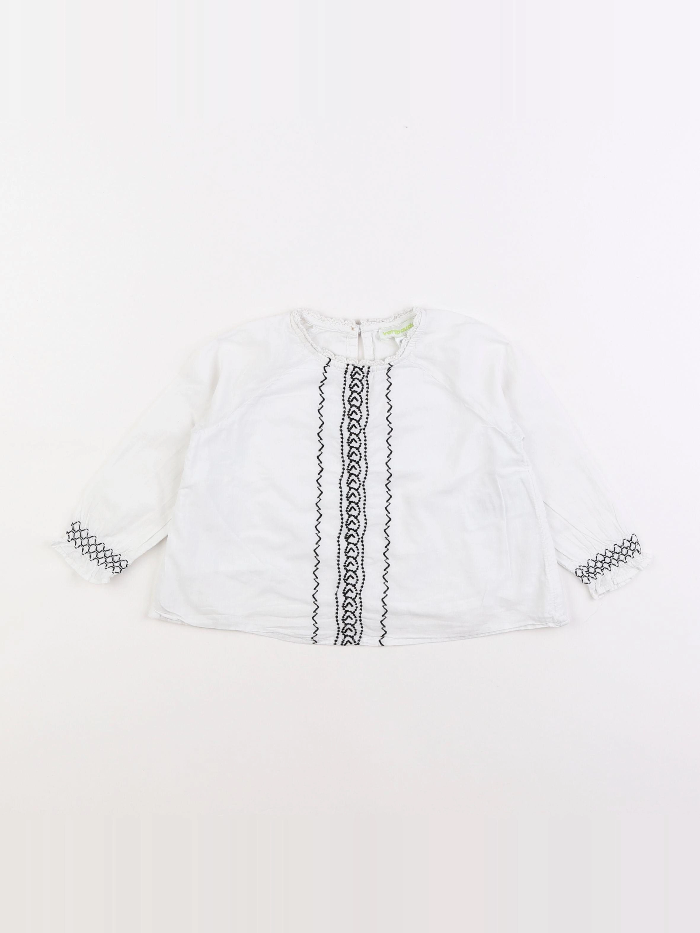 Vertbaudet - blouse blanc, noir - 2 ans