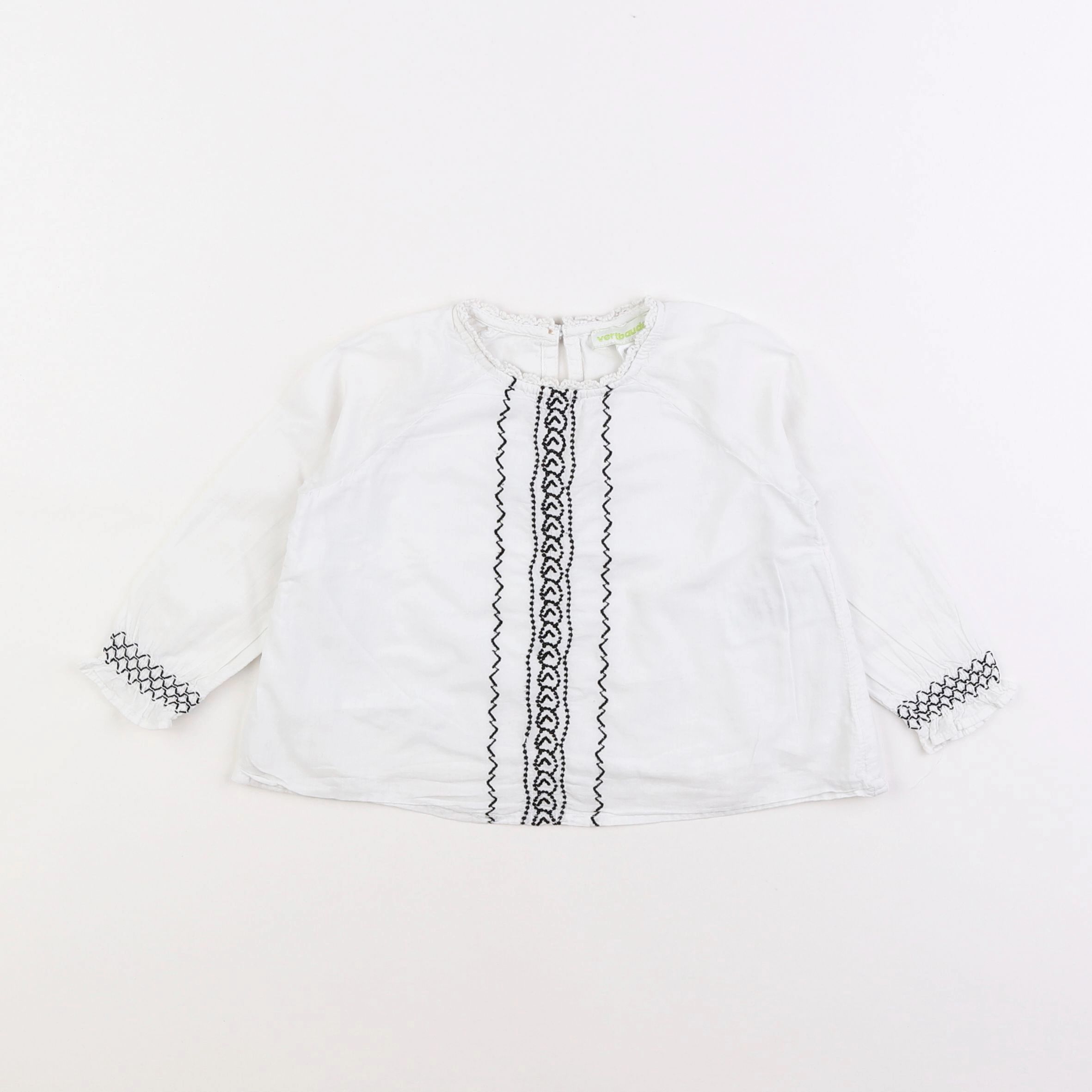 Vertbaudet - blouse blanc, noir - 2 ans
