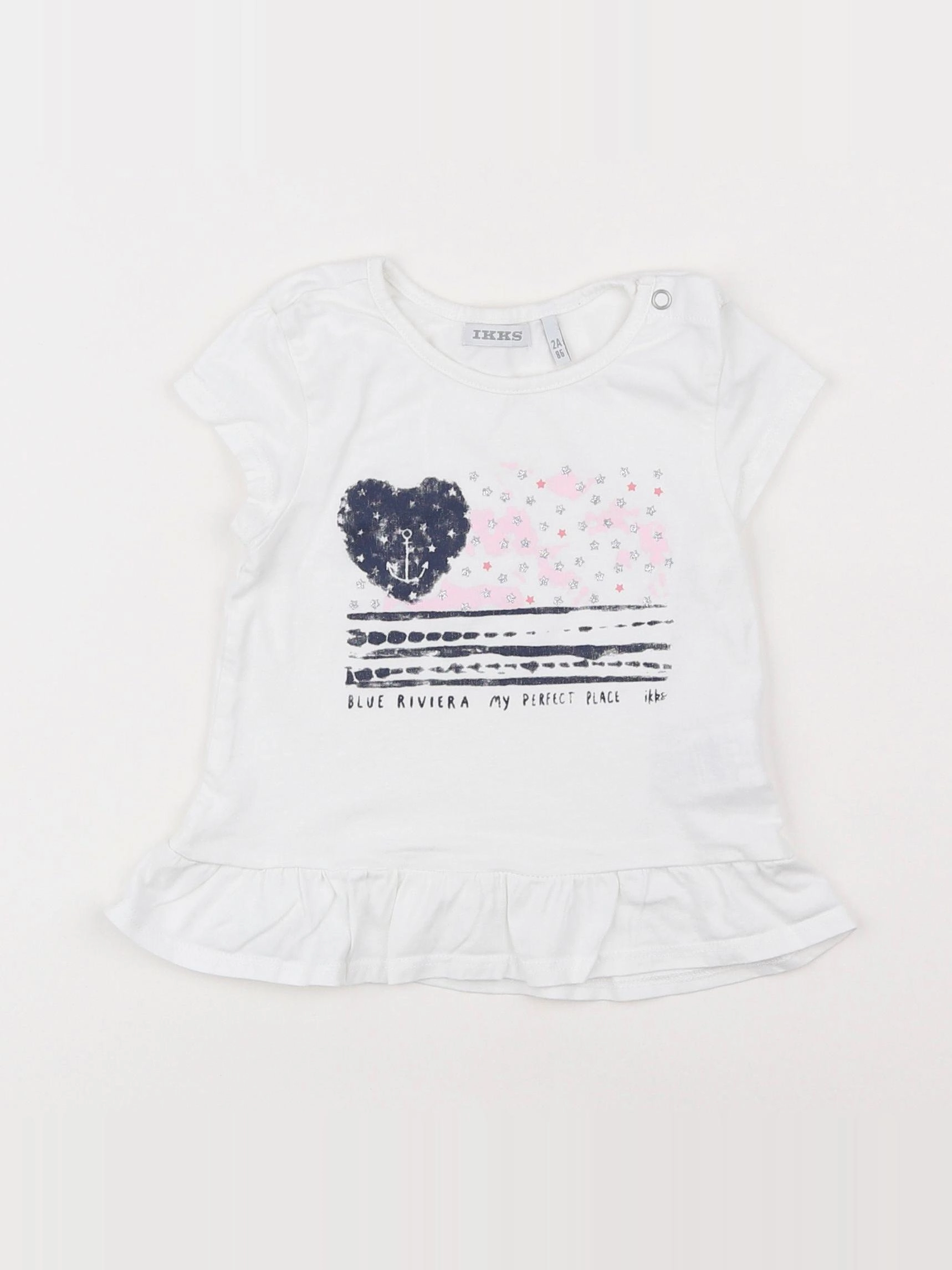 IKKS - tee-shirt blanc - 2 ans