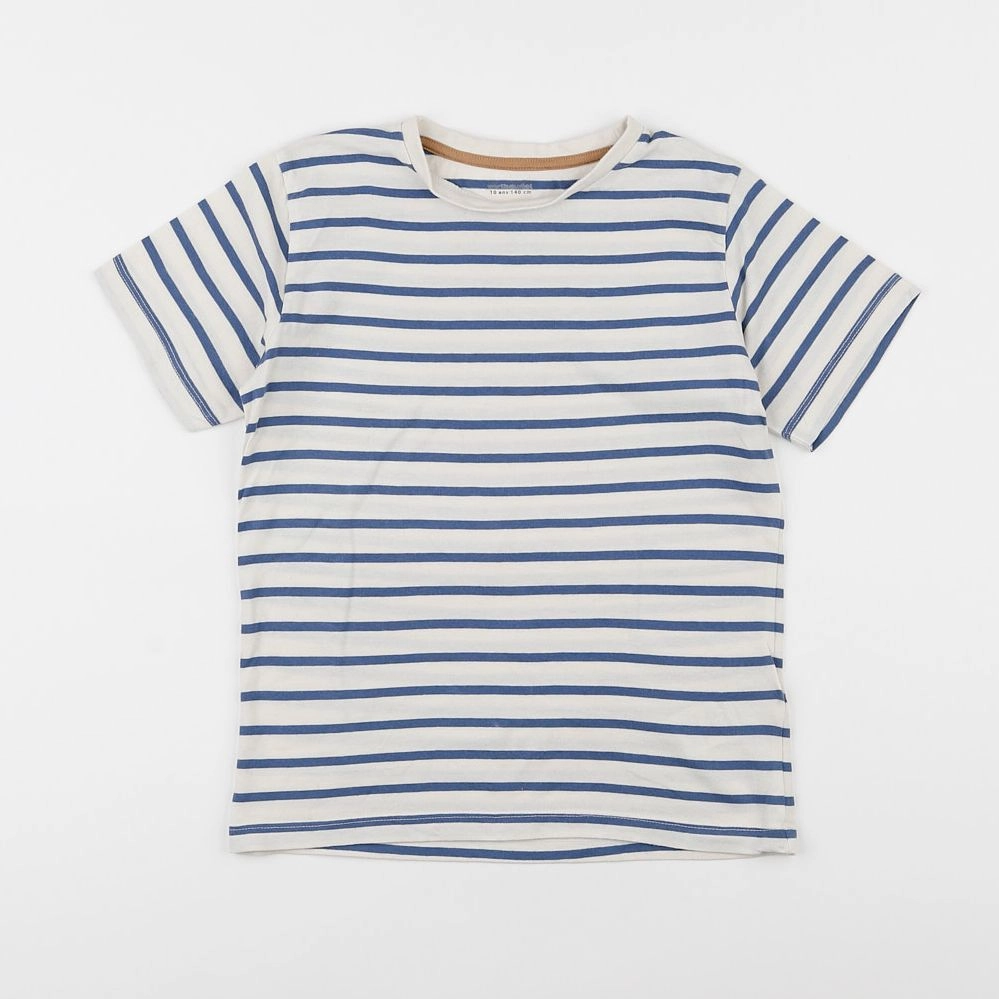 Vertbaudet - tee-shirt blanc, bleu - 10 ans