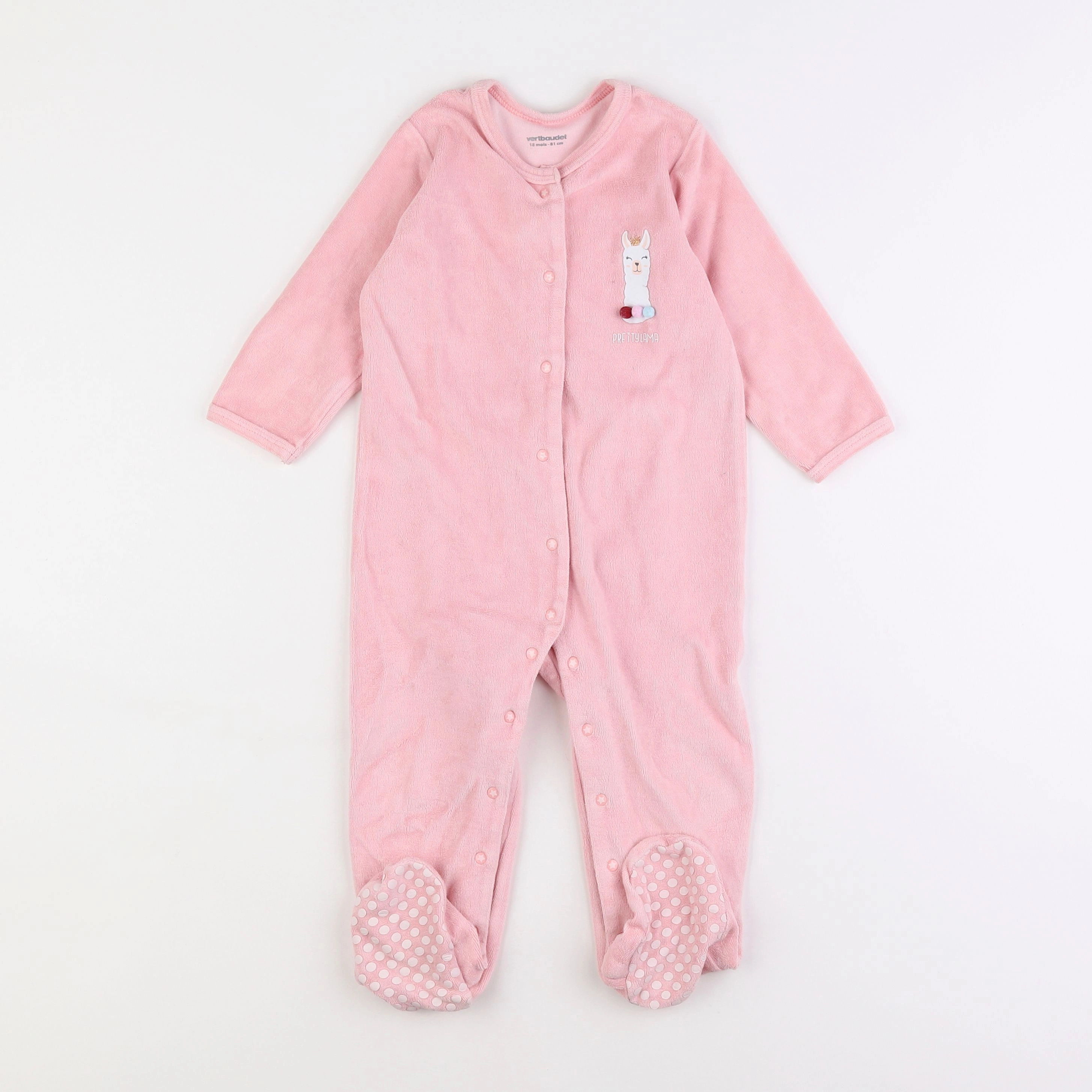 Vertbaudet - pyjama velours rose - 18 mois