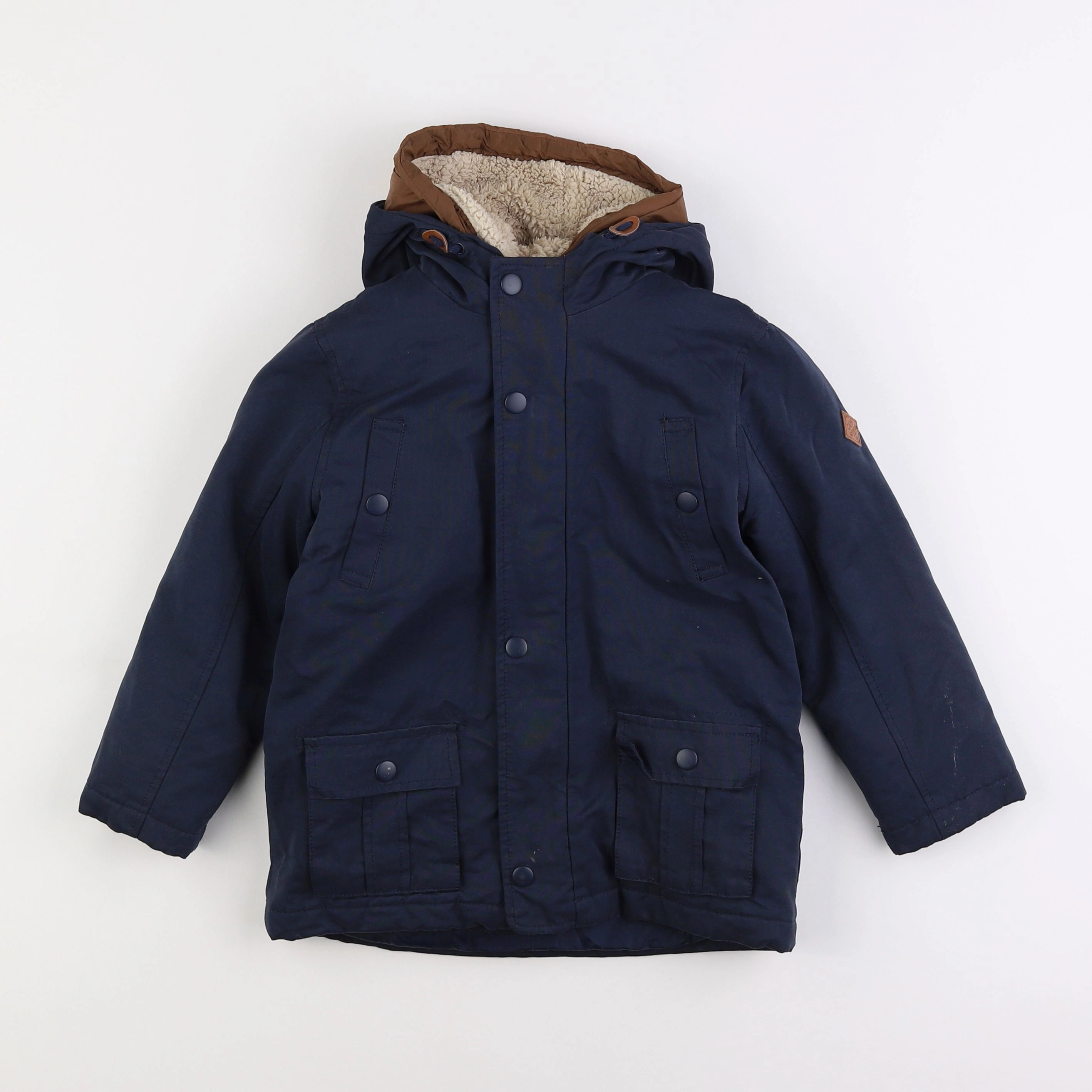 Vertbaudet - parka doublure amovible bleu - 5 ans