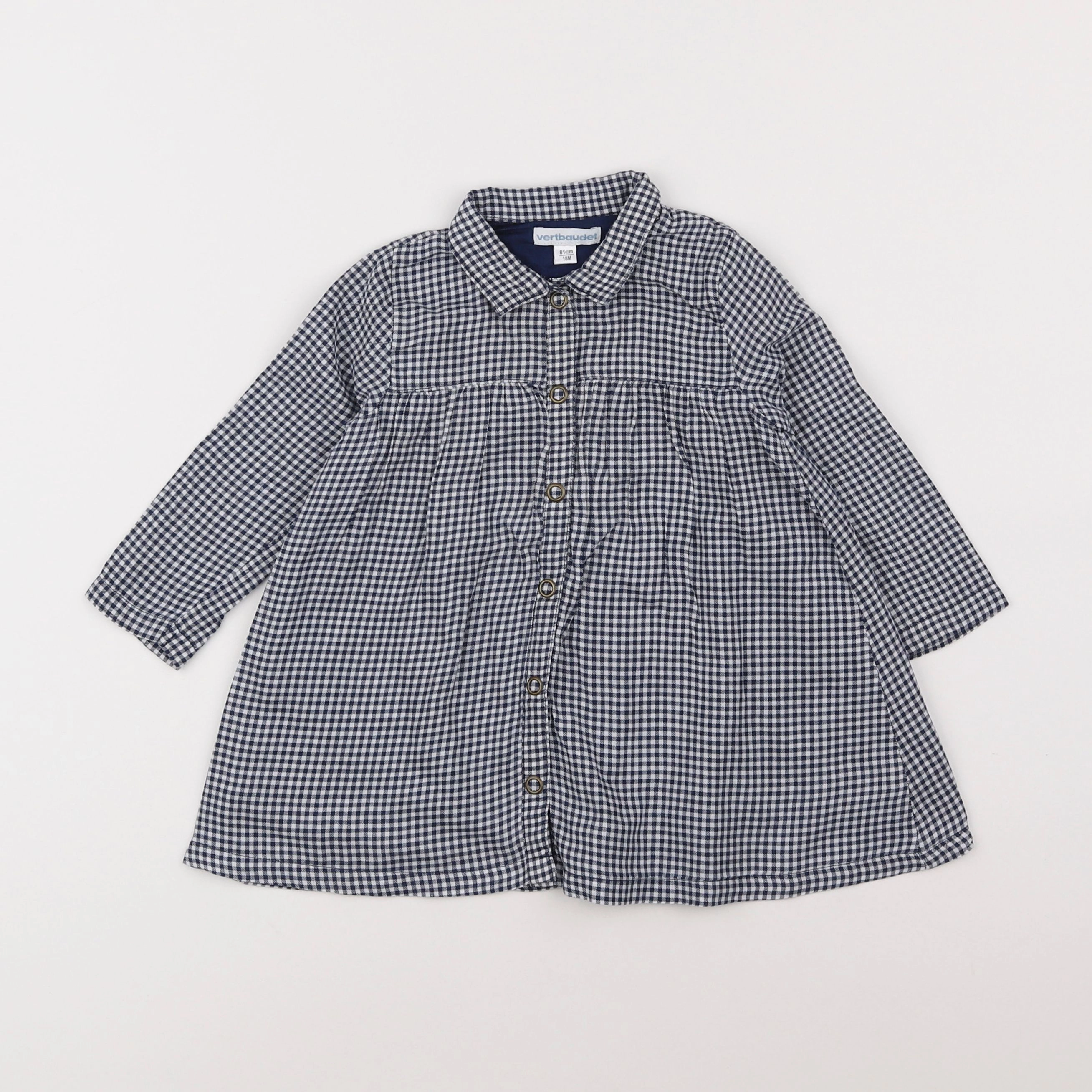 Vertbaudet - robe blanc, bleu - 18 mois