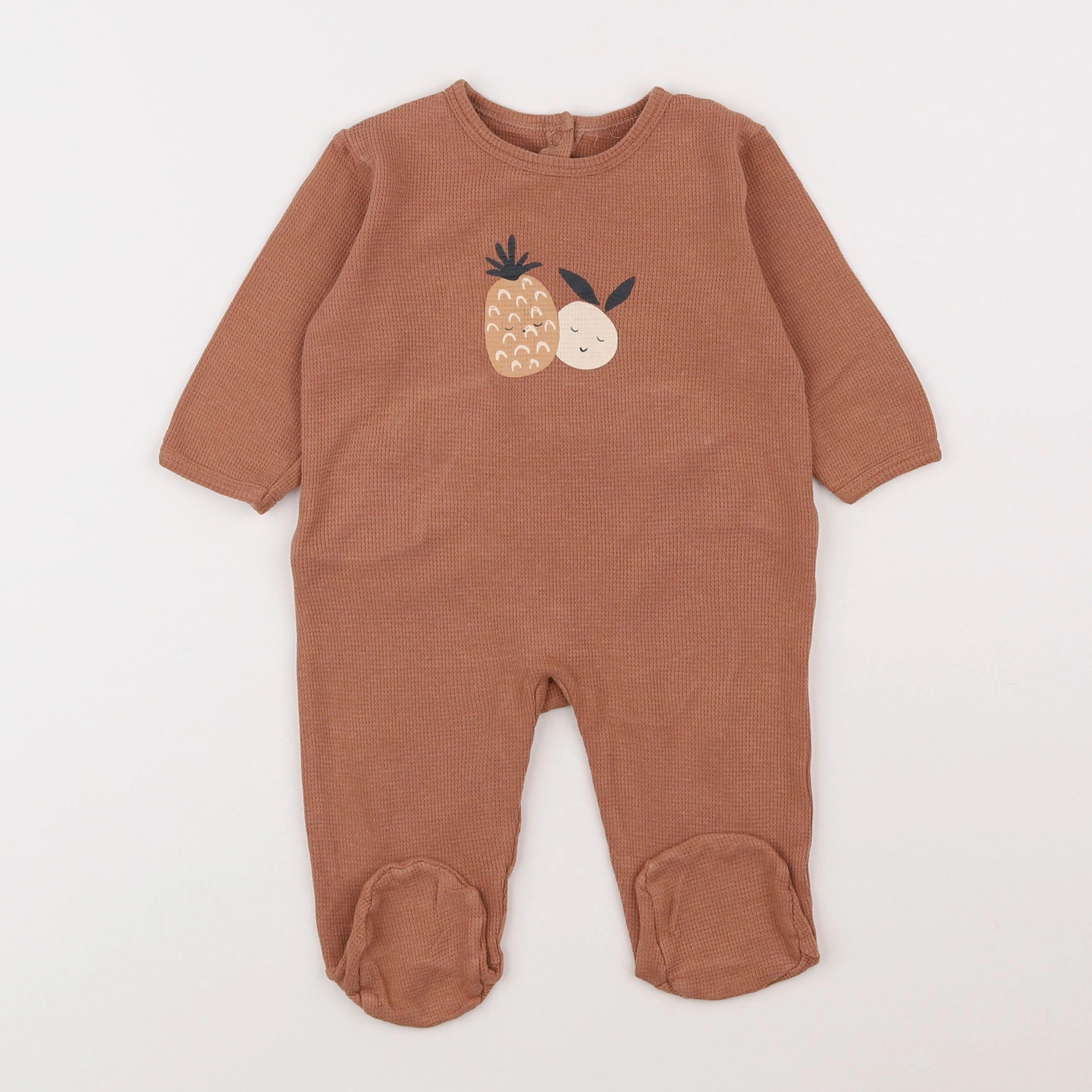 Vertbaudet - pyjama coton marron - 9 mois