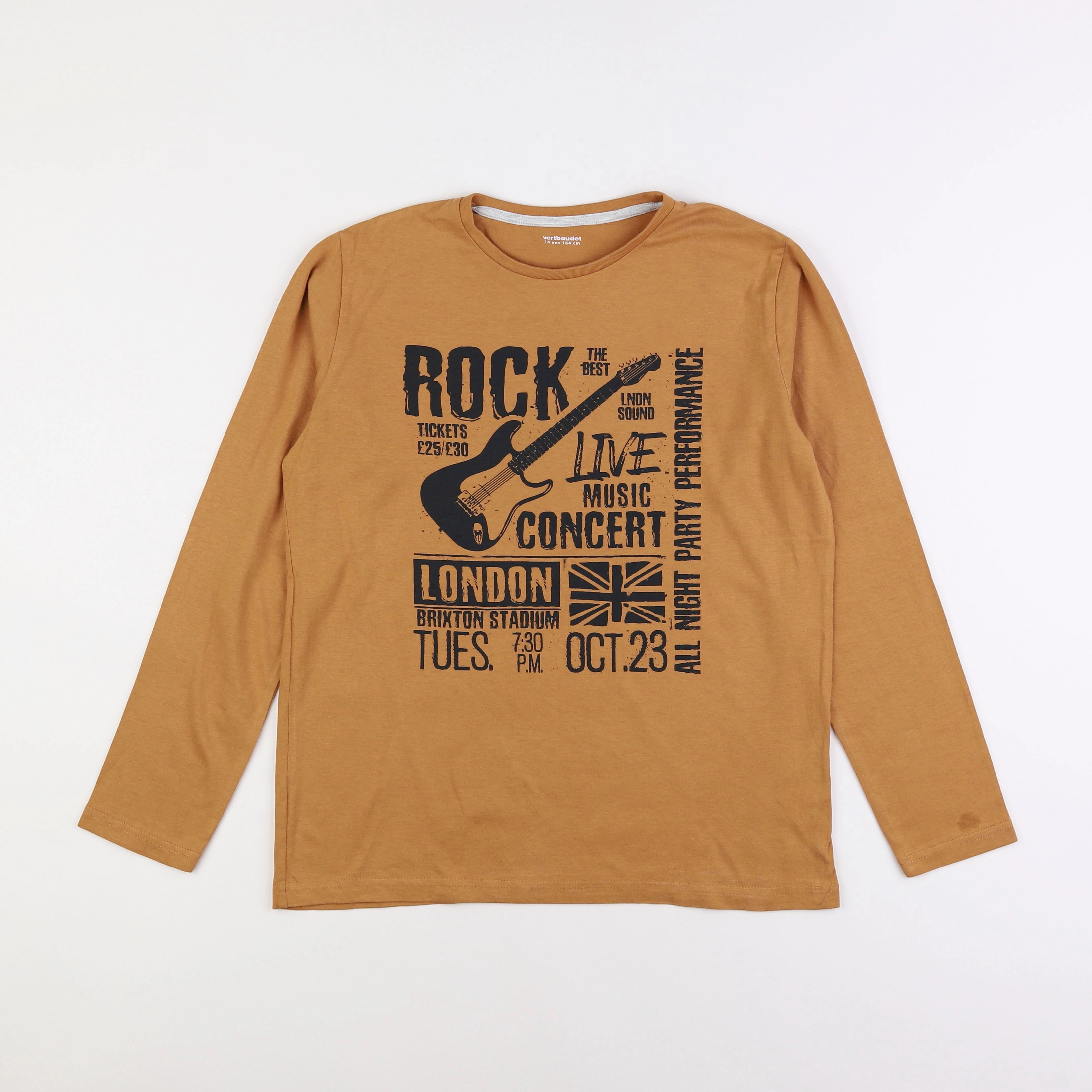 Vertbaudet - tee-shirt marron - 14 ans