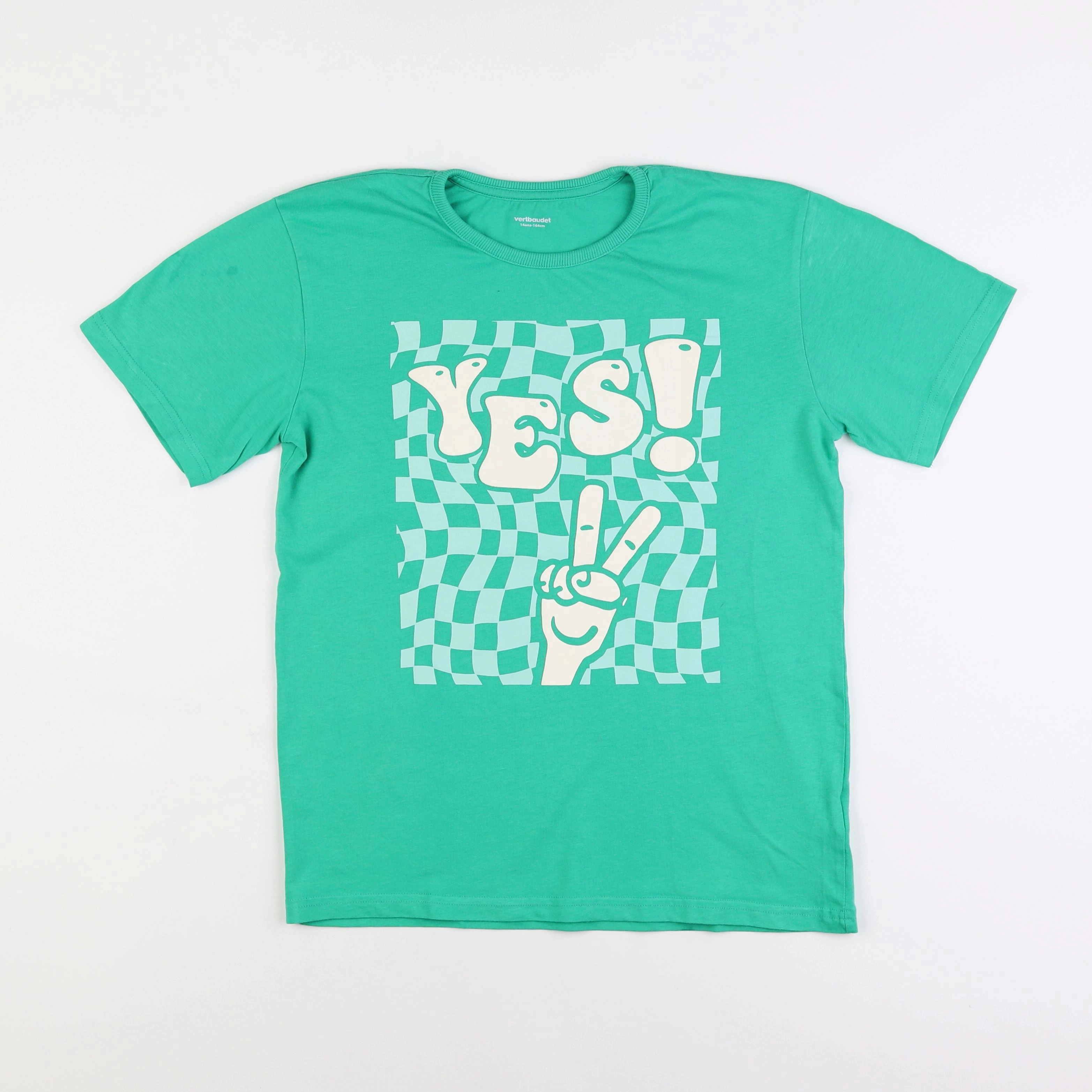 Vertbaudet - tee-shirt vert - 14 ans