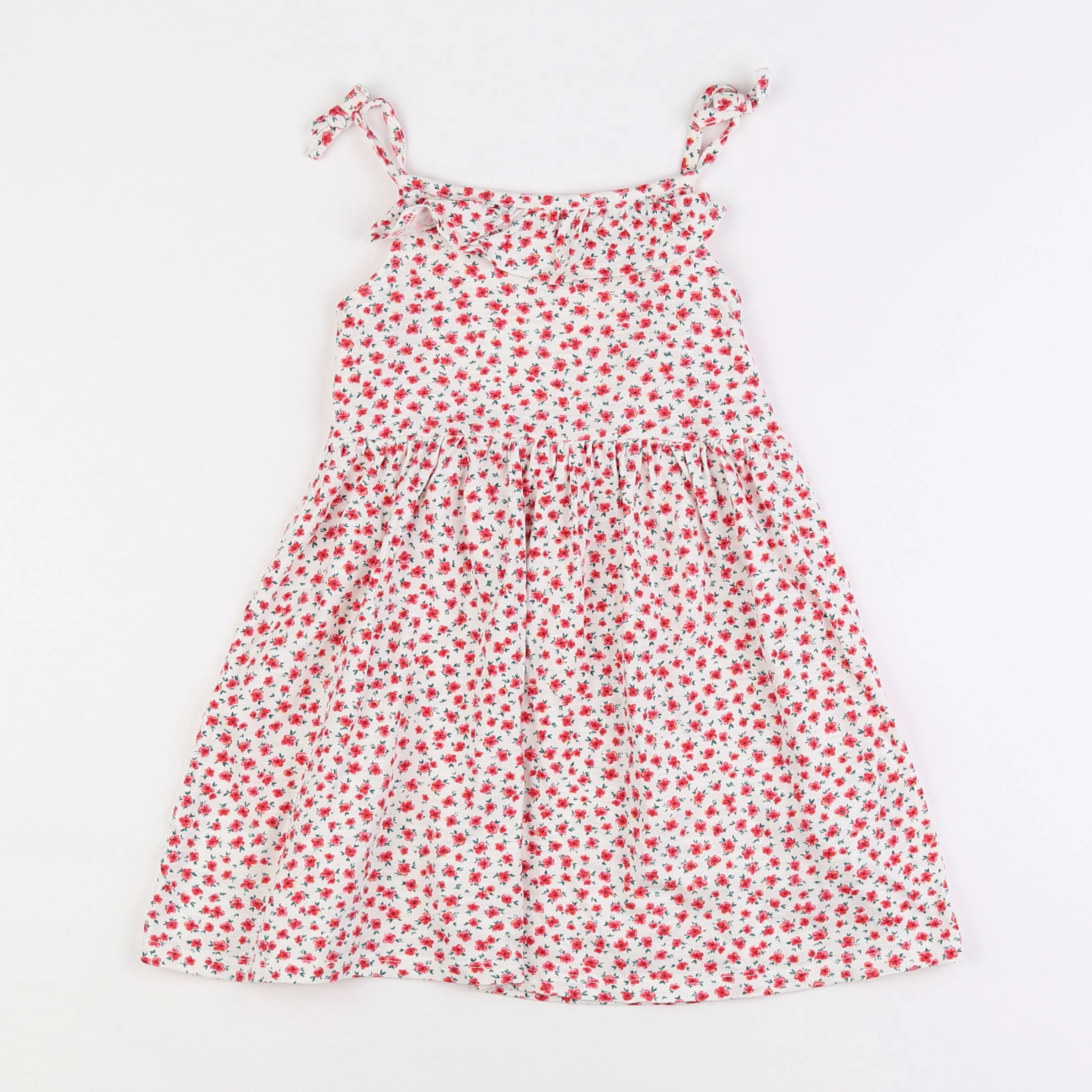 Vertbaudet - robe blanc, rouge - 4 ans