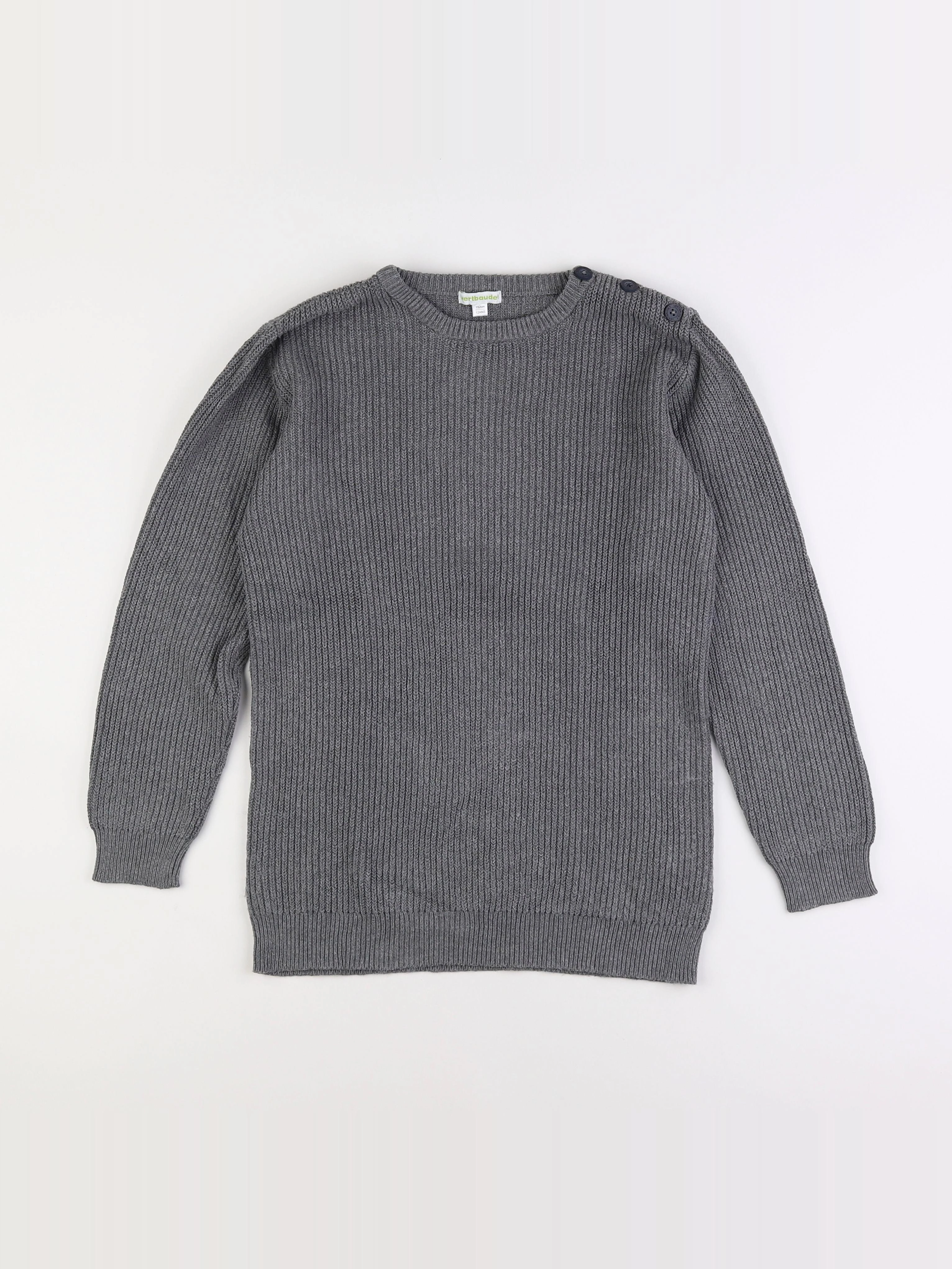 Vertbaudet - pull gris - 12 ans
