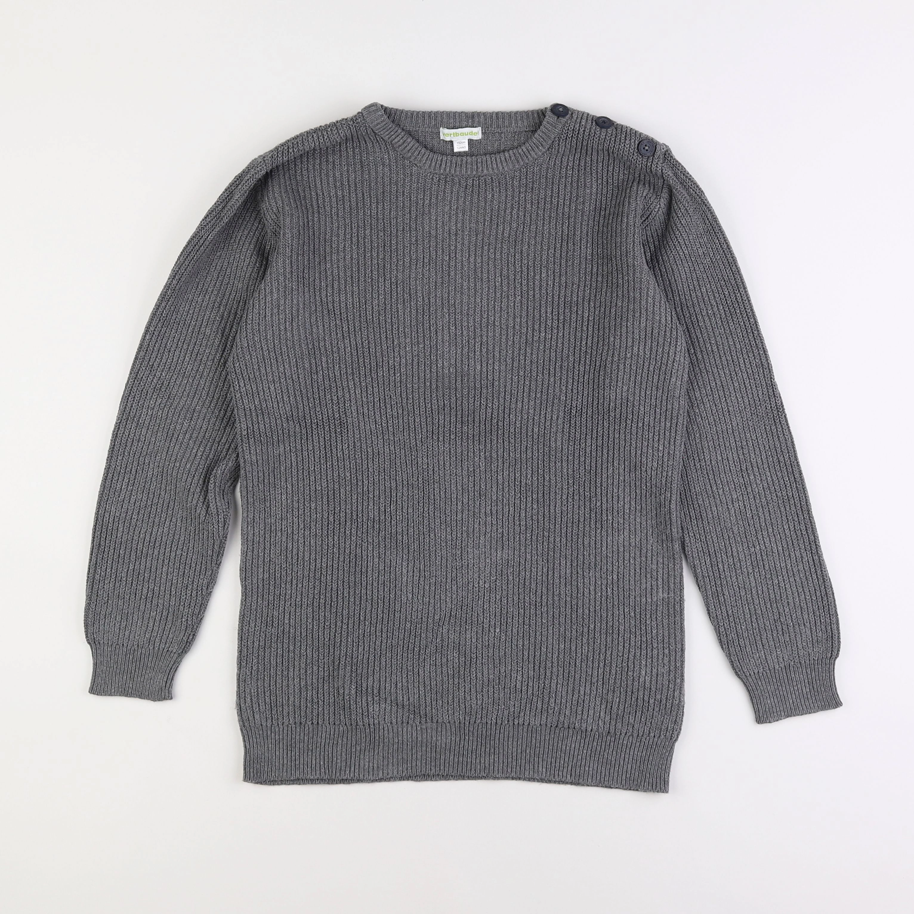 Vertbaudet - pull gris - 12 ans