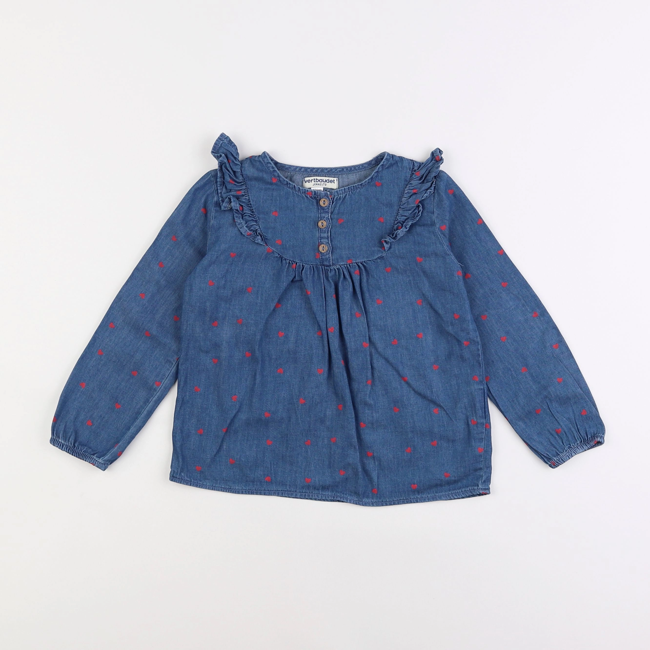 Vertbaudet - blouse bleu - 4 ans