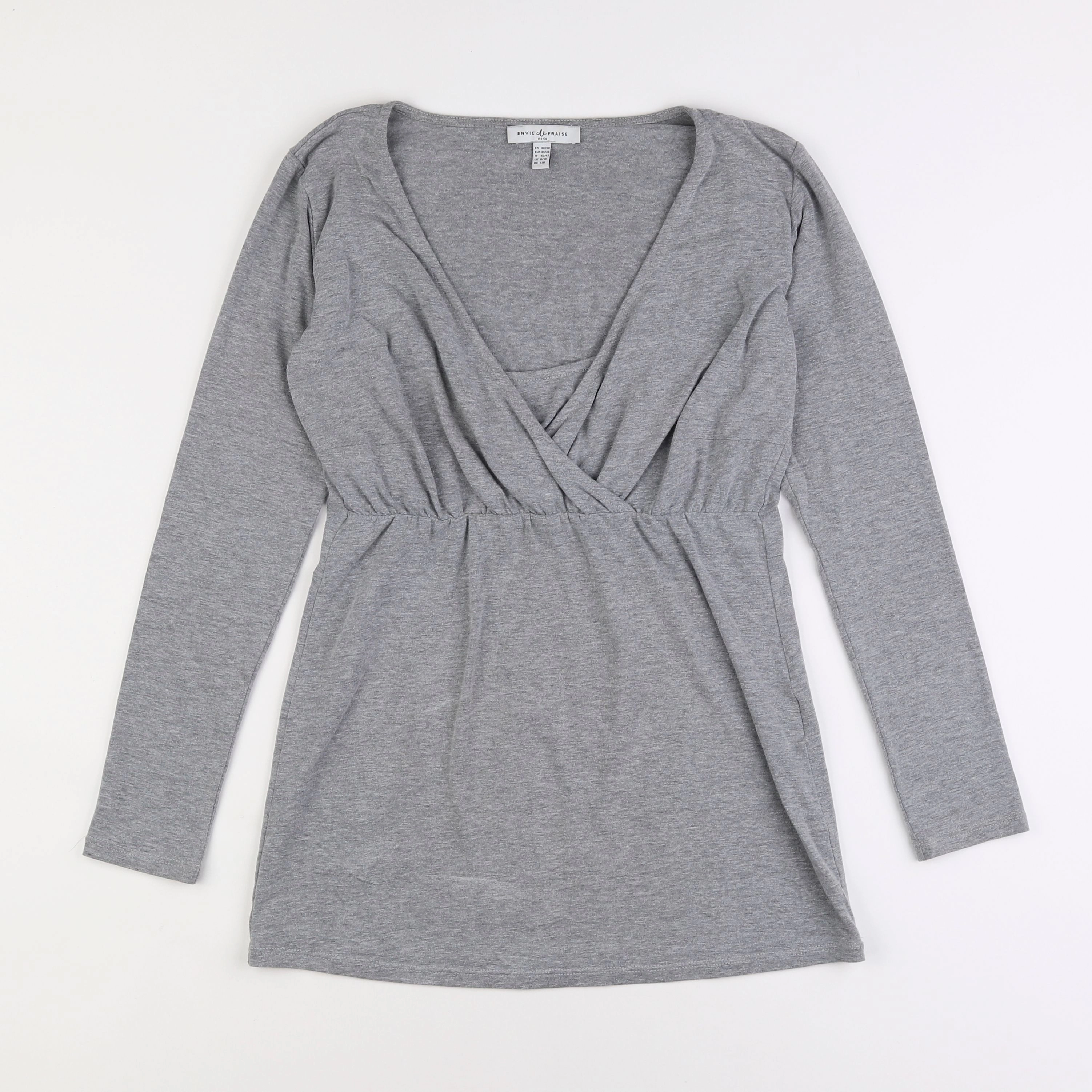 Envie de fraise - tee-shirt allaitement, grossesse gris - 36 à 38