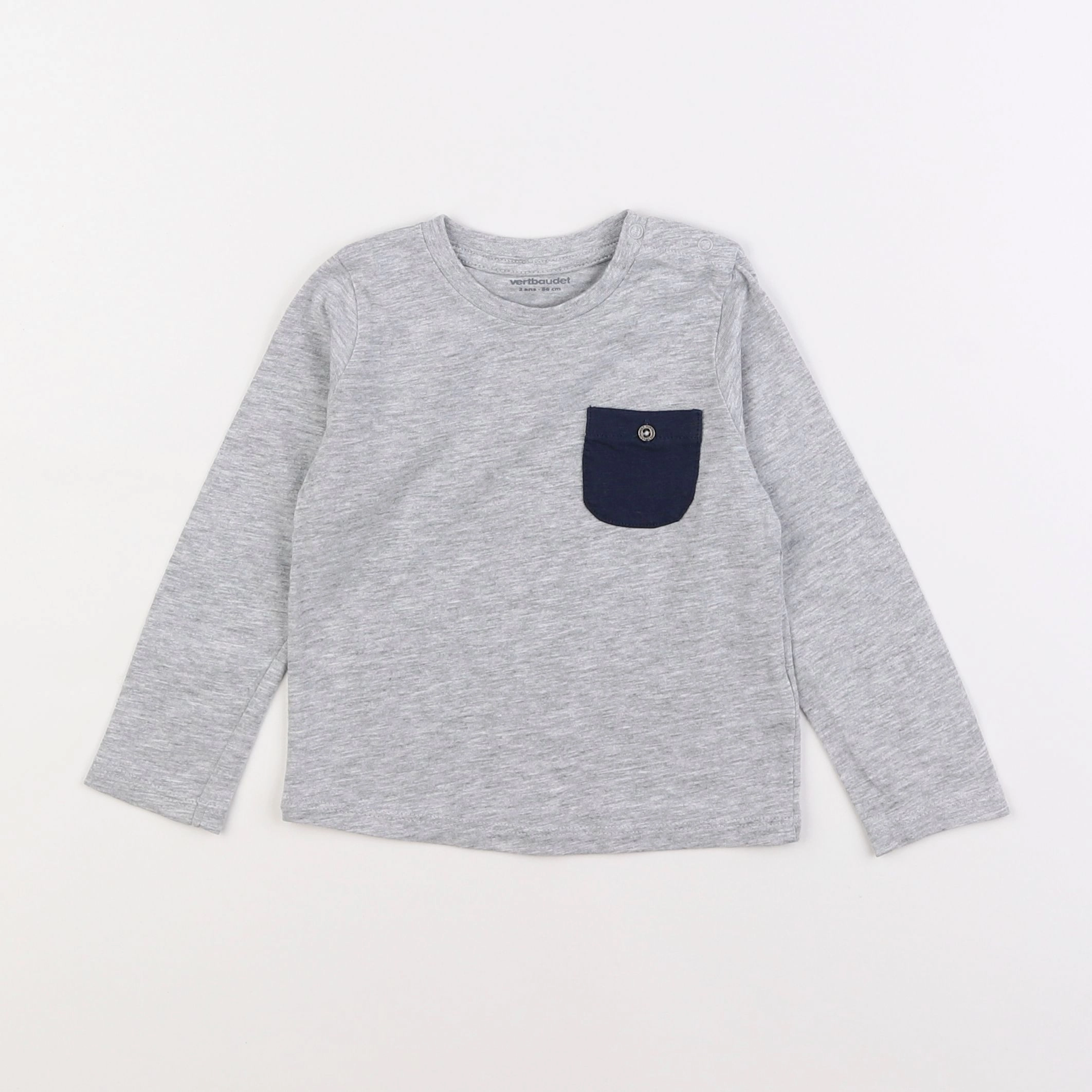 Vertbaudet - tee-shirt gris - 2 ans