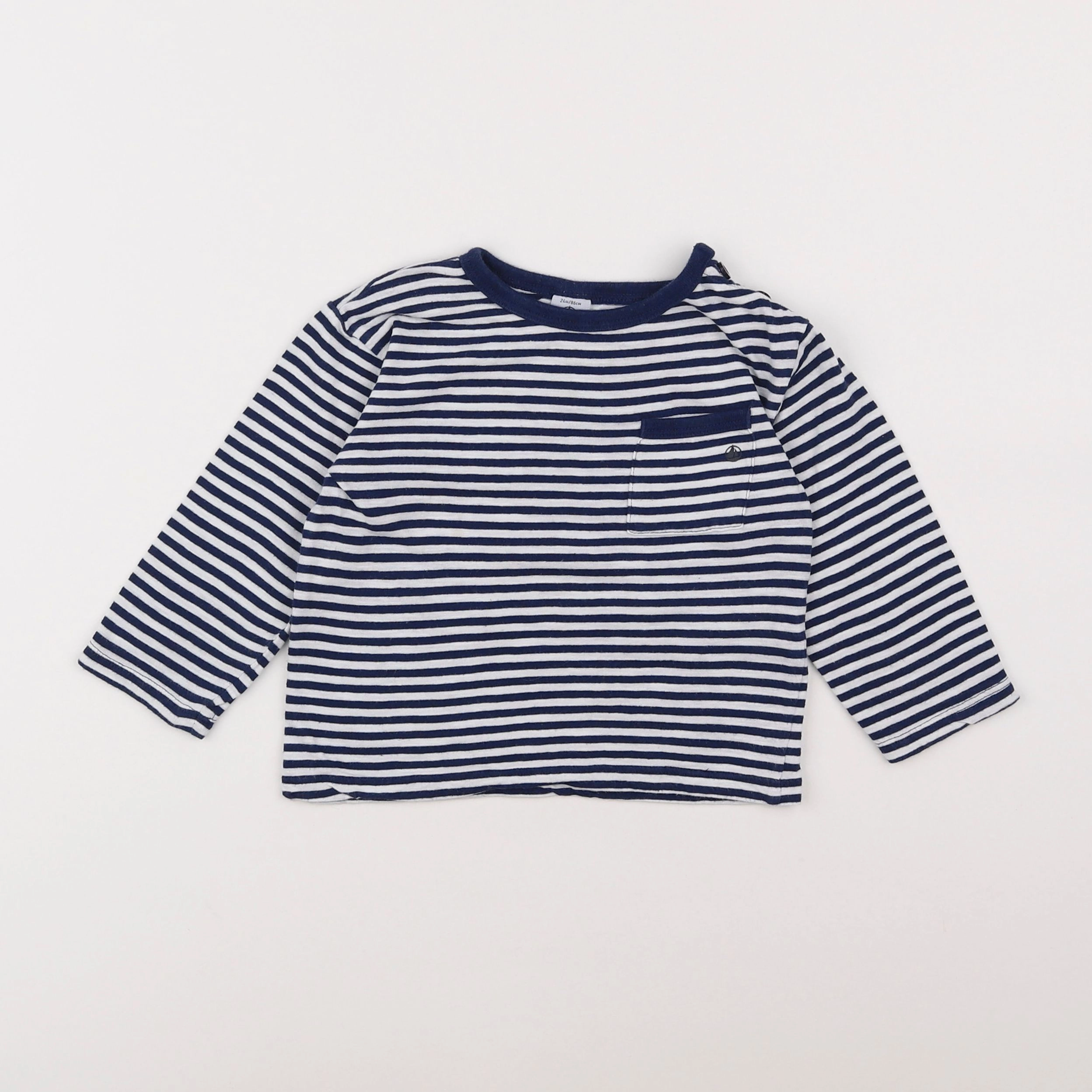 Petit Bateau - tee-shirt bleu - 2 ans