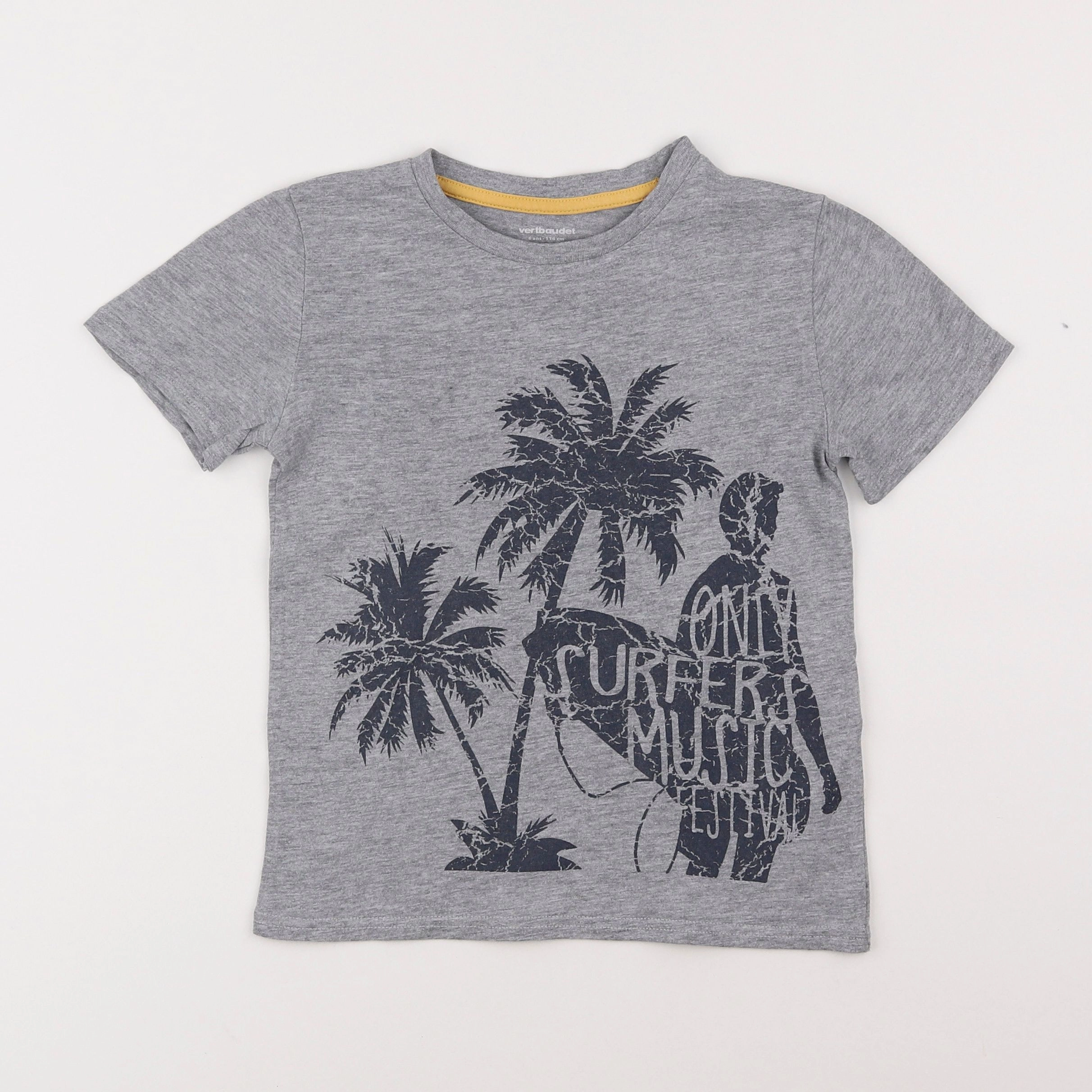 Vertbaudet - tee-shirt gris - 6 ans