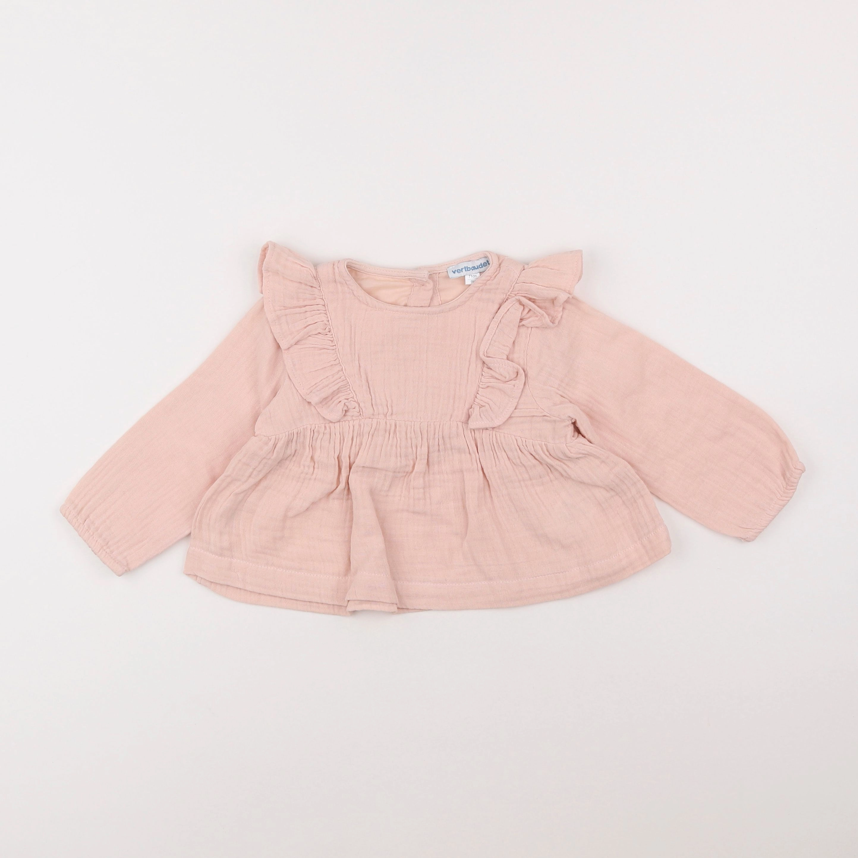 Vertbaudet - blouse rose - 9 mois