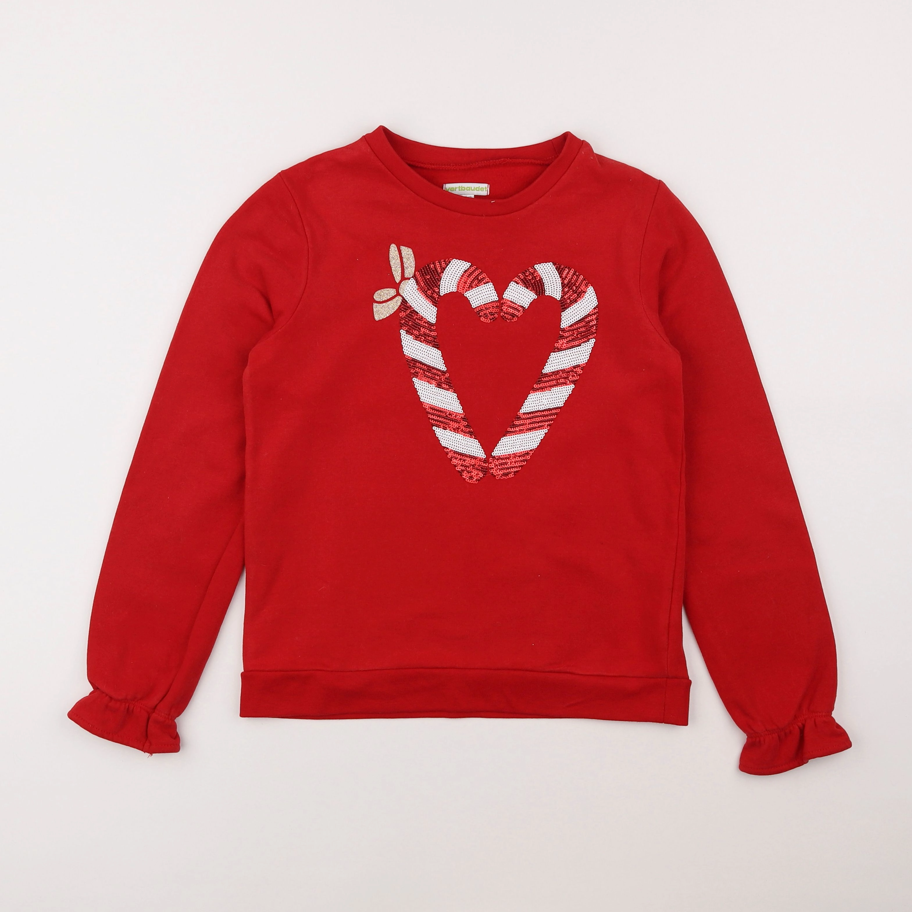 Vertbaudet - sweat rouge - 10 ans