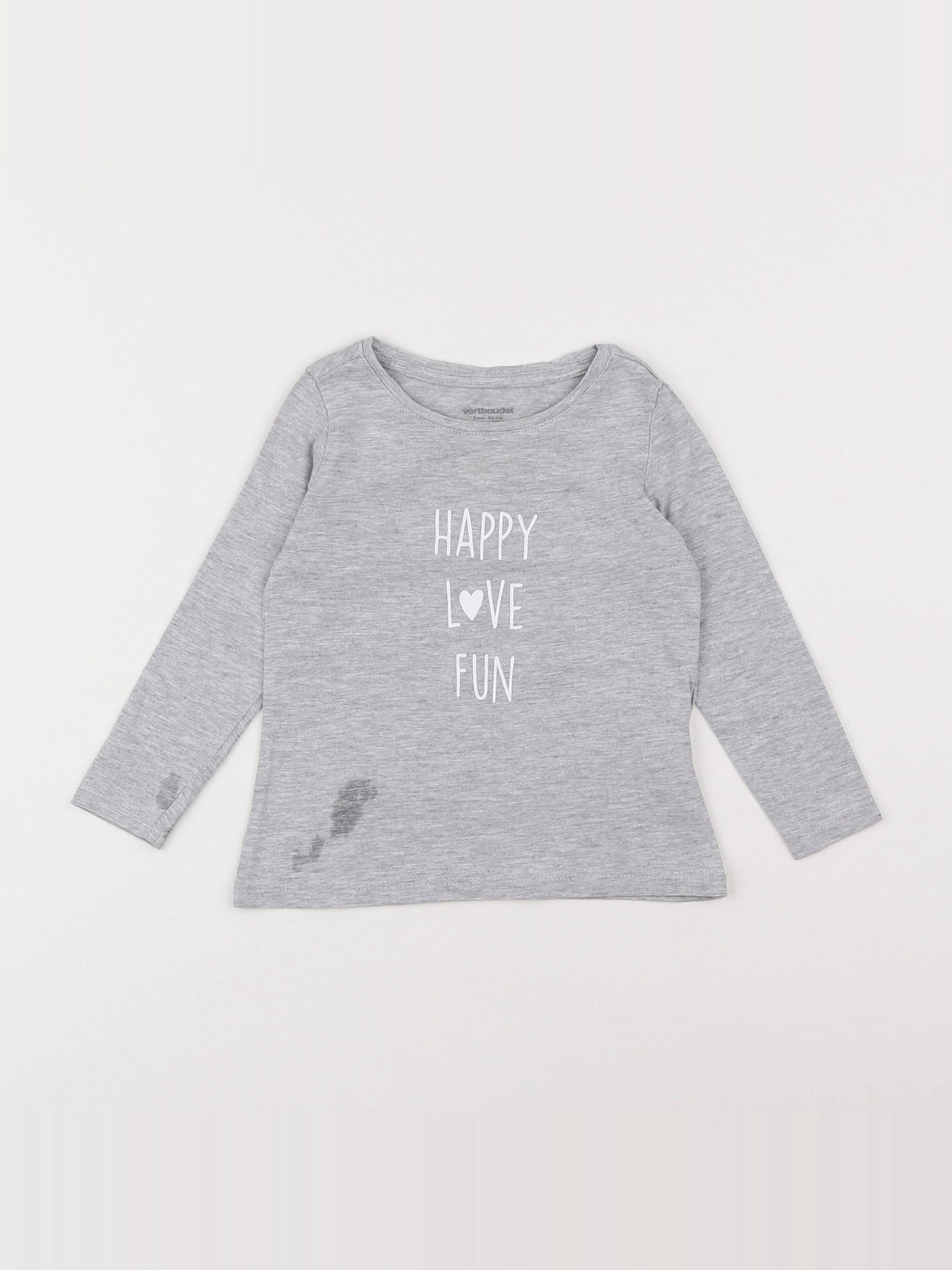 Vertbaudet - tee-shirt gris - 2 ans
