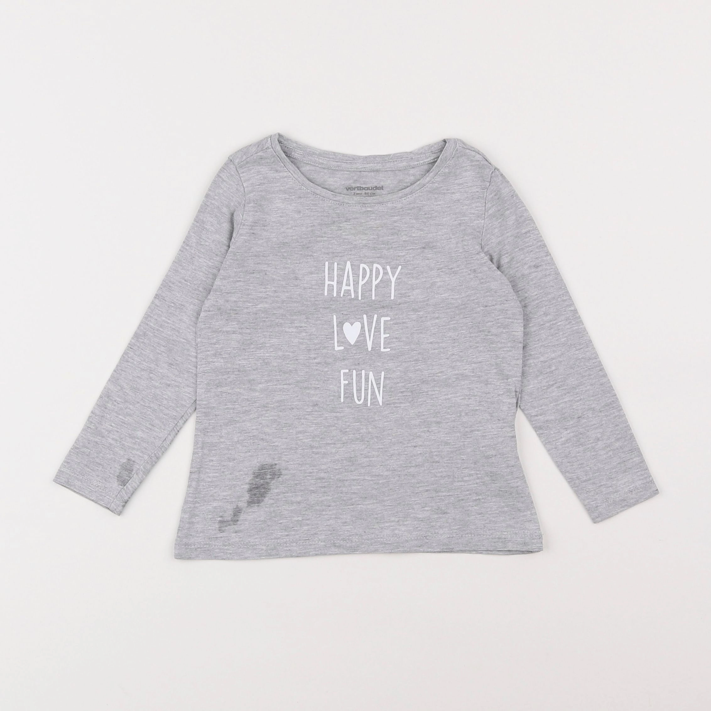 Vertbaudet - tee-shirt gris - 2 ans