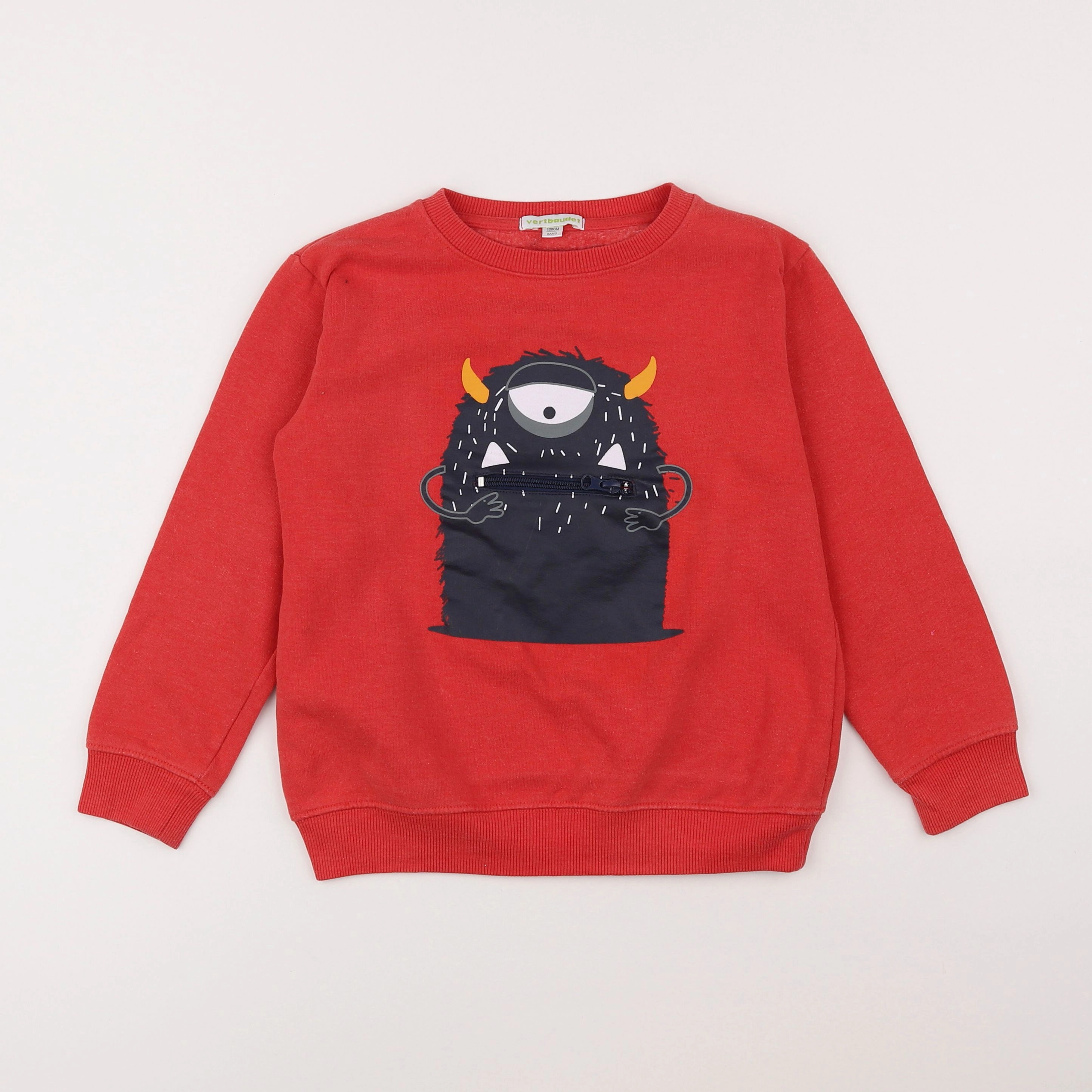 Vertbaudet - sweat rouge - 8 ans