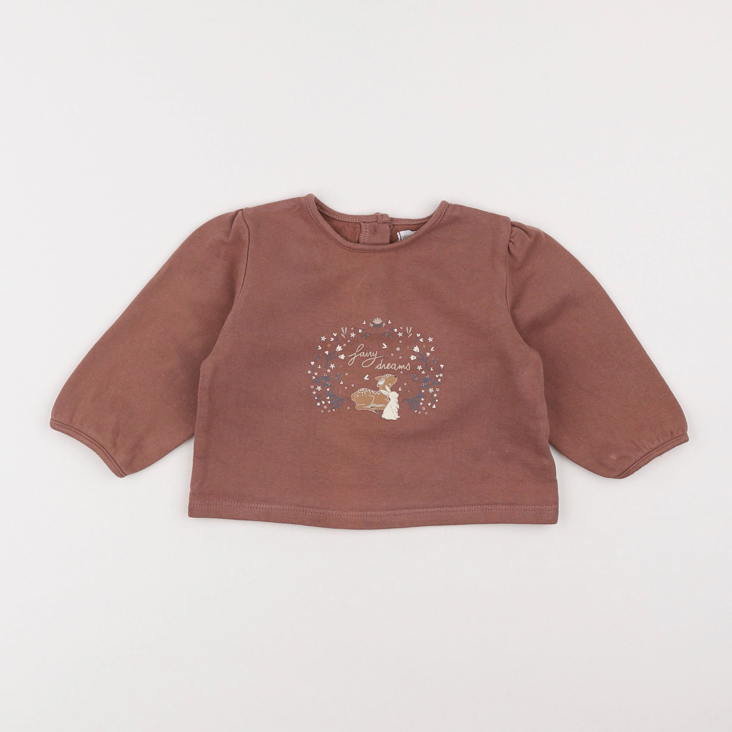 Vertbaudet - sweat marron - 6 mois