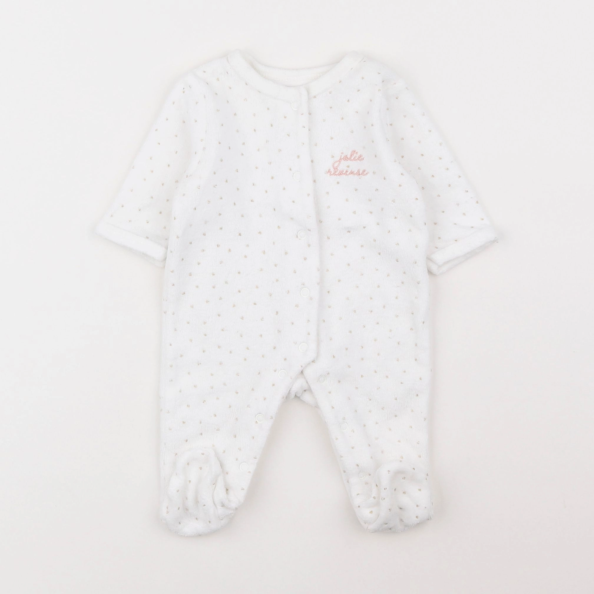 Vertbaudet - pyjama velours blanc - 3 mois