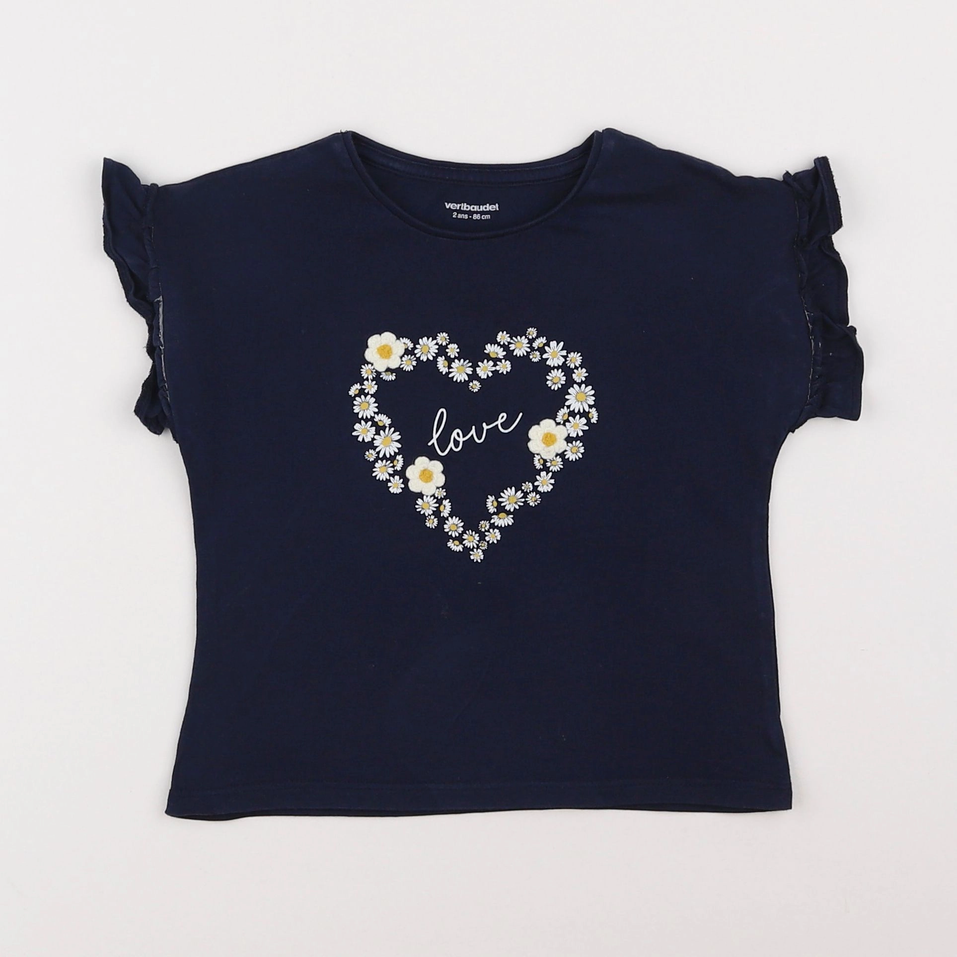 Vertbaudet - tee-shirt bleu - 2 ans