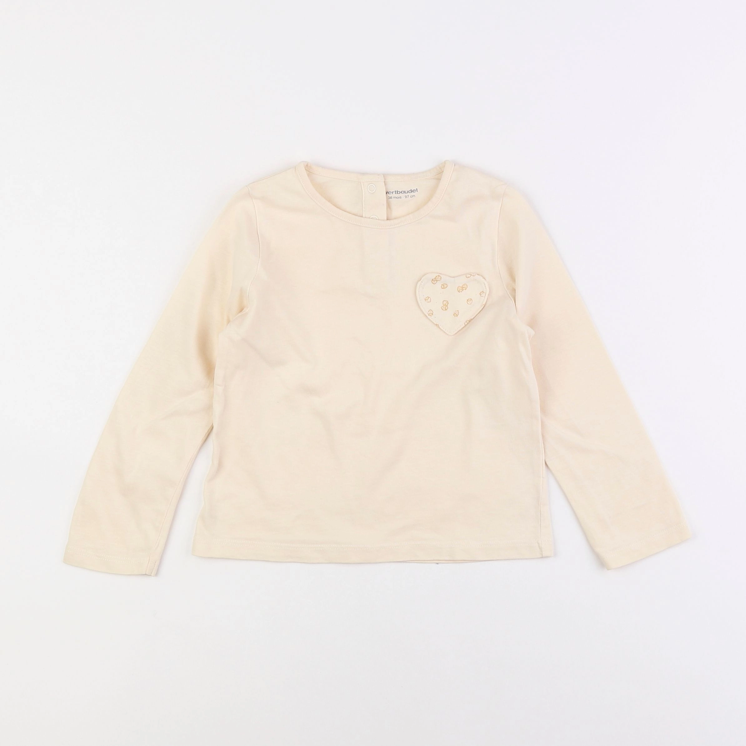 Vertbaudet - tee-shirt beige - 3 ans