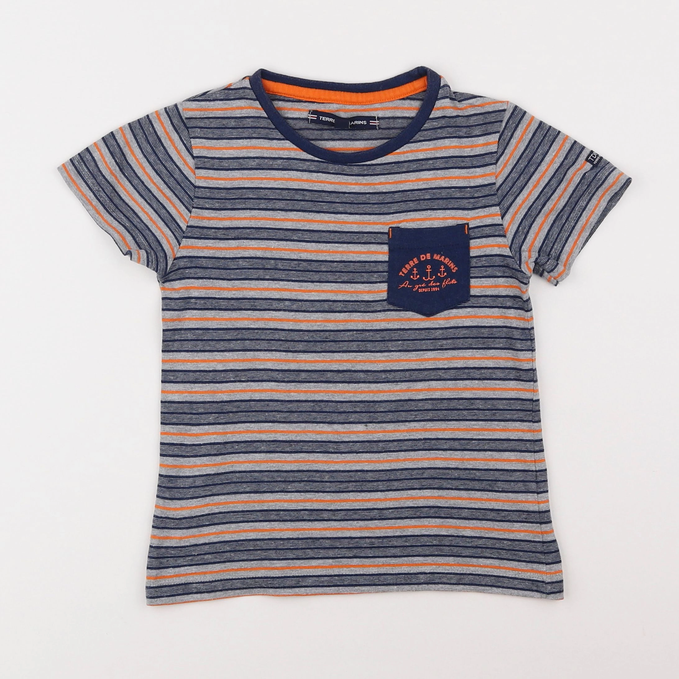 Terre de marins - tee-shirt bleu, blanc - 4 ans