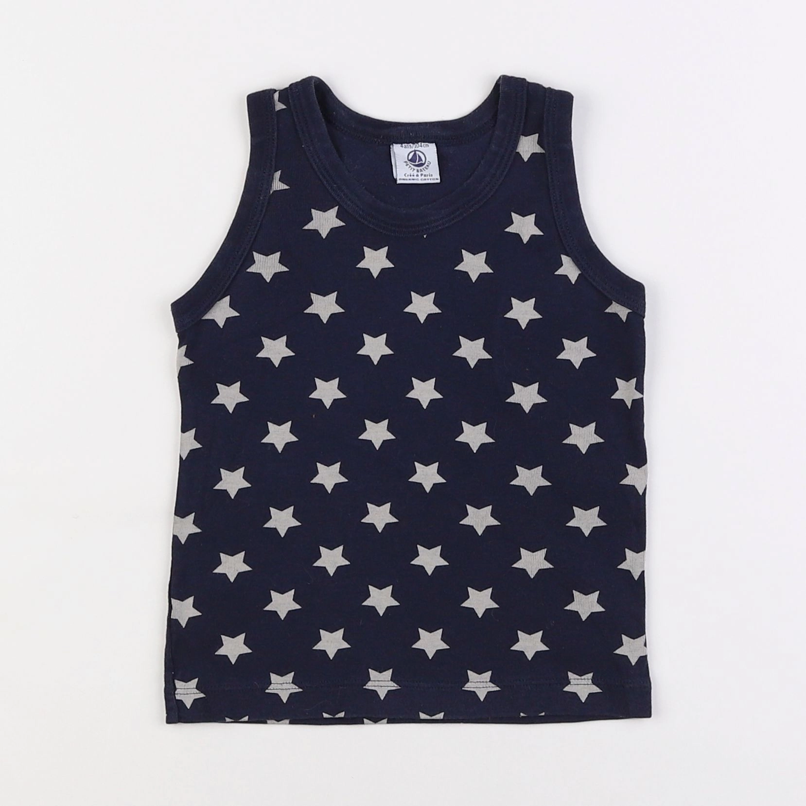 Petit Bateau - maillot de corps bleu - 4 ans