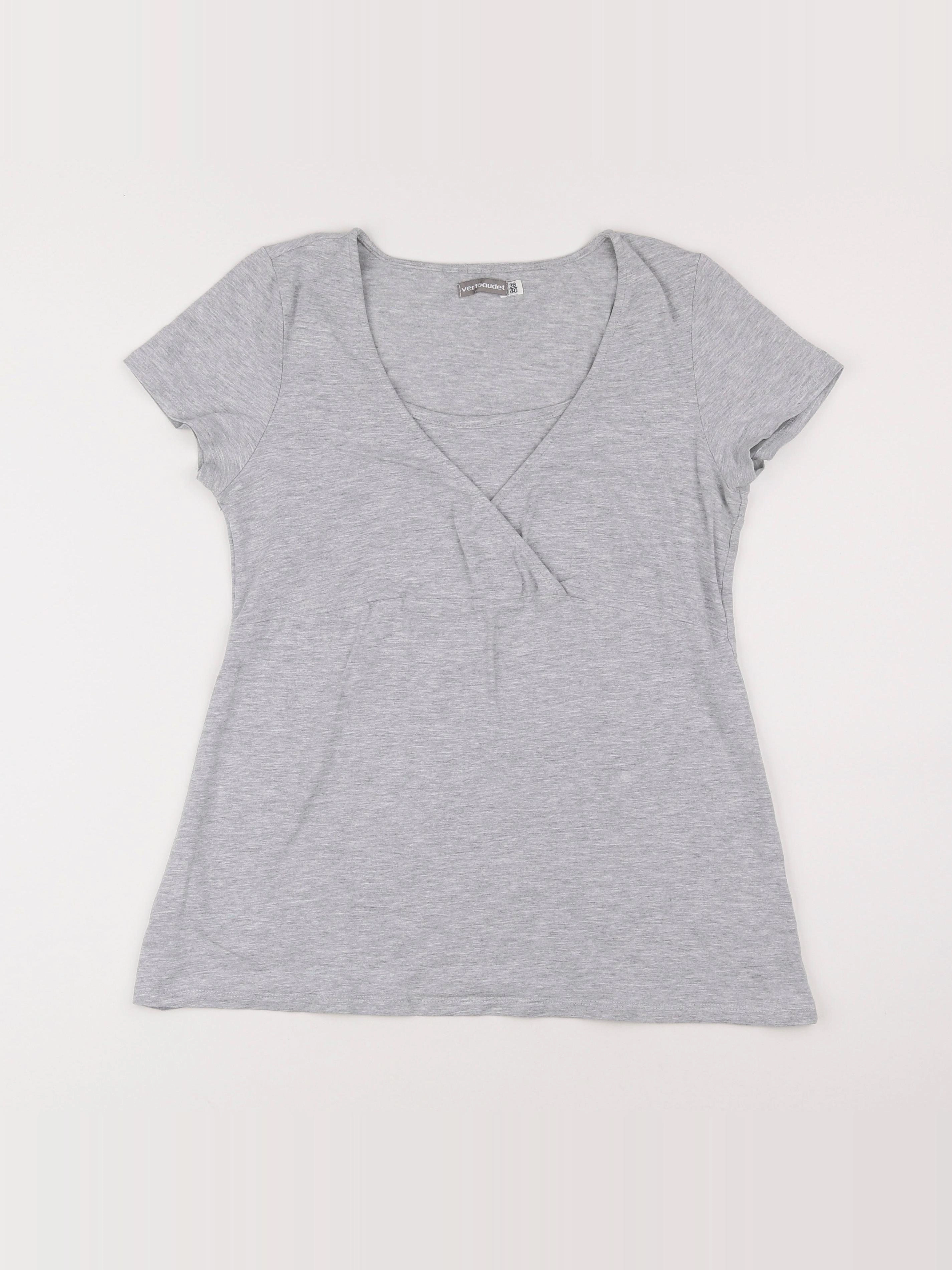 Vertbaudet - tee-shirt grossesse, allaitement gris - 38 à 40