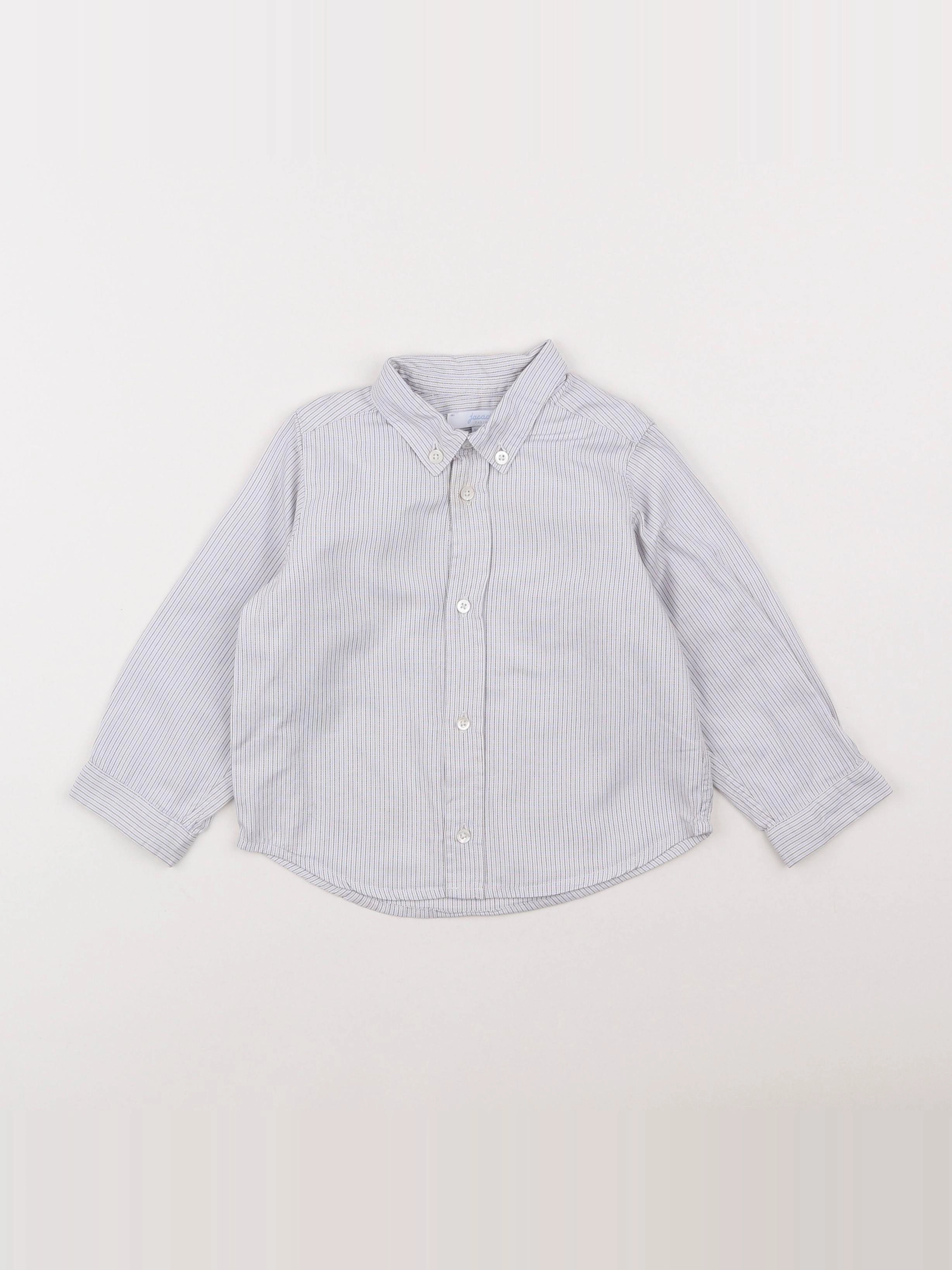 Jacadi - chemise blanc, gris - 18 mois