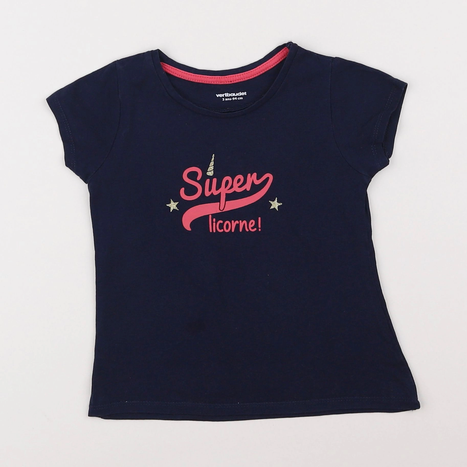 Vertbaudet - tee-shirt bleu - 3 ans