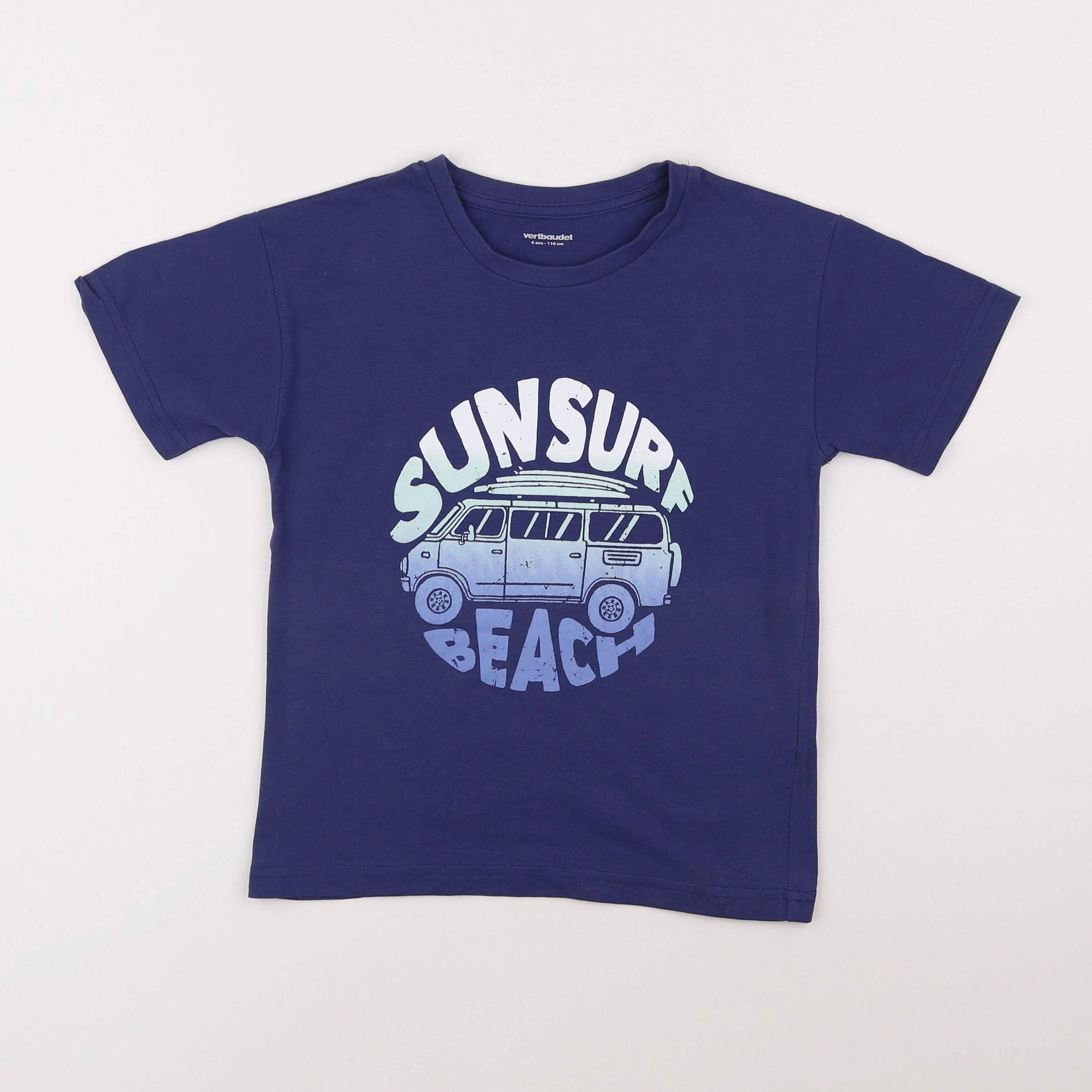 Vertbaudet - tee-shirt bleu - 6 ans