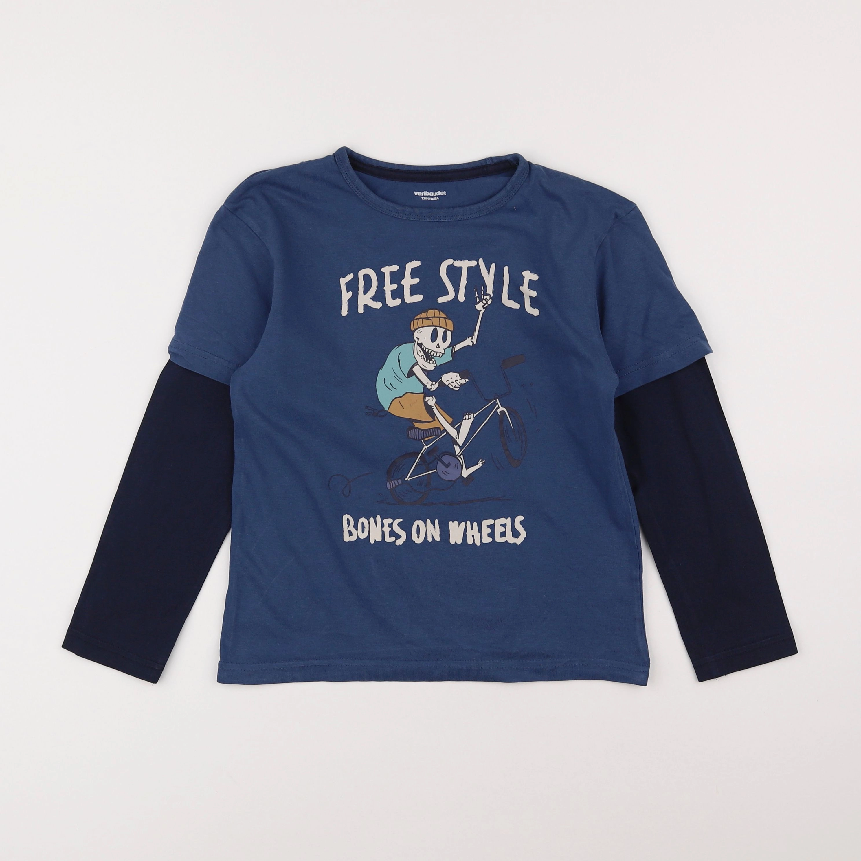 Vertbaudet - tee-shirt bleu - 8 ans