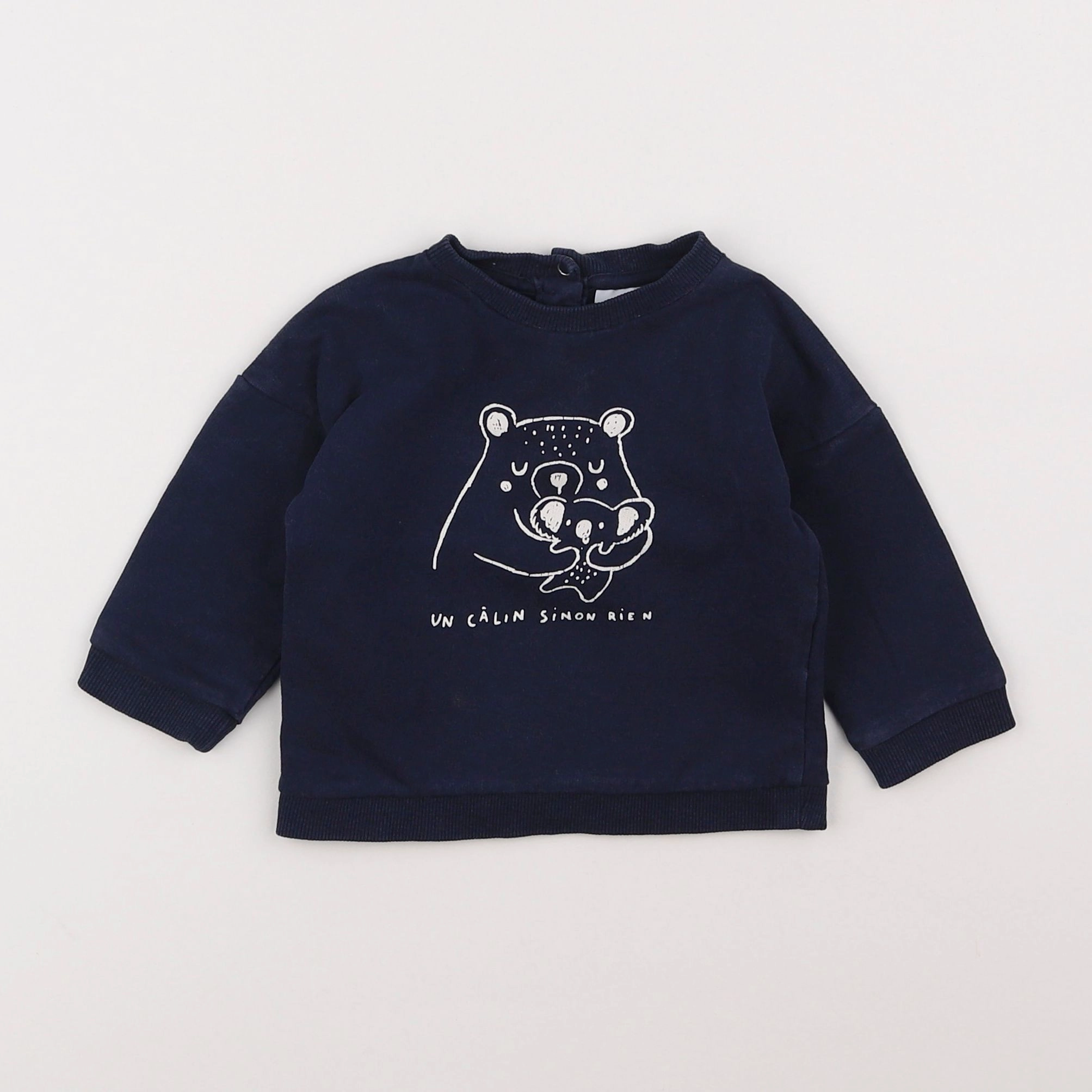 Vertbaudet - sweat bleu - 9 mois