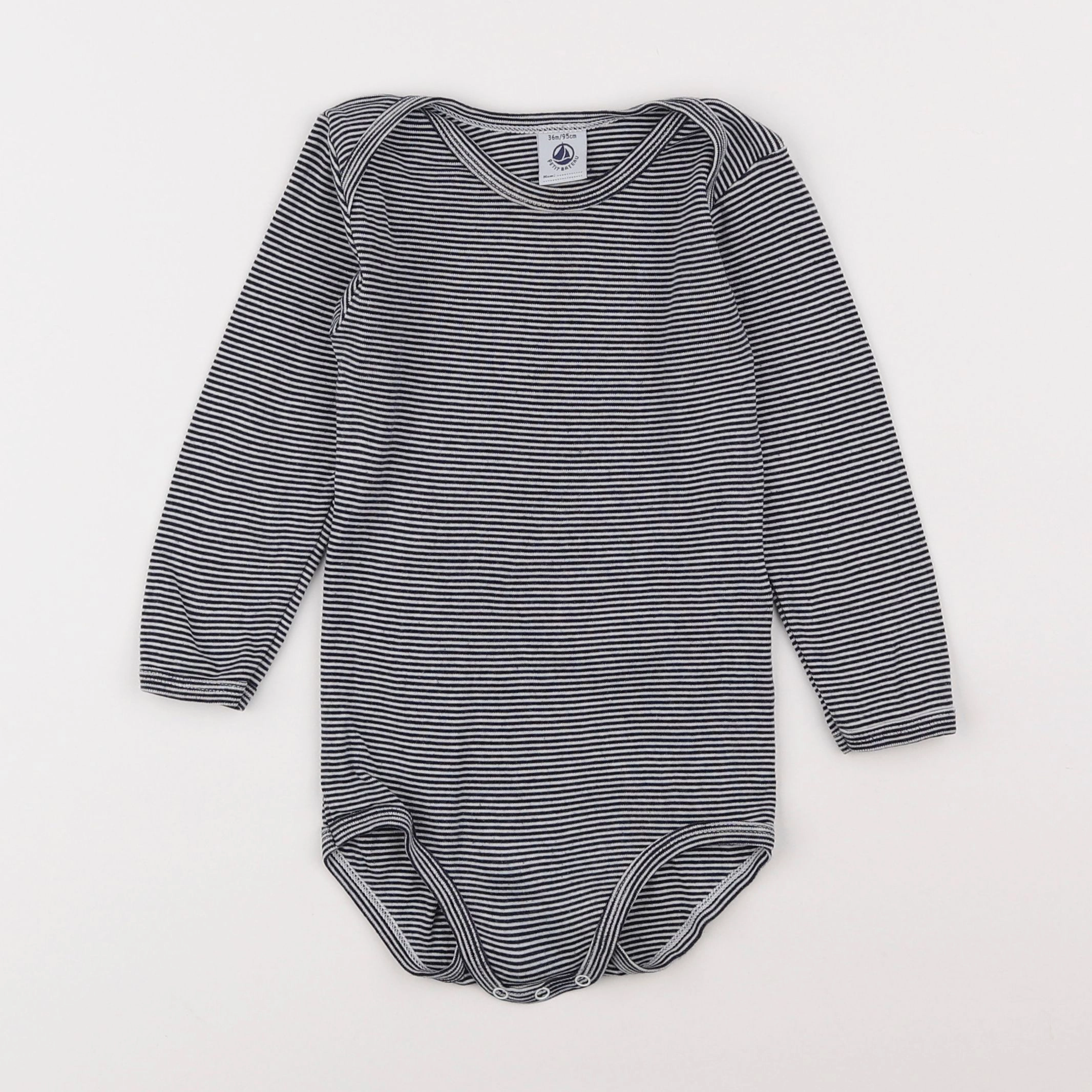 Petit Bateau - body bleu - 3 ans