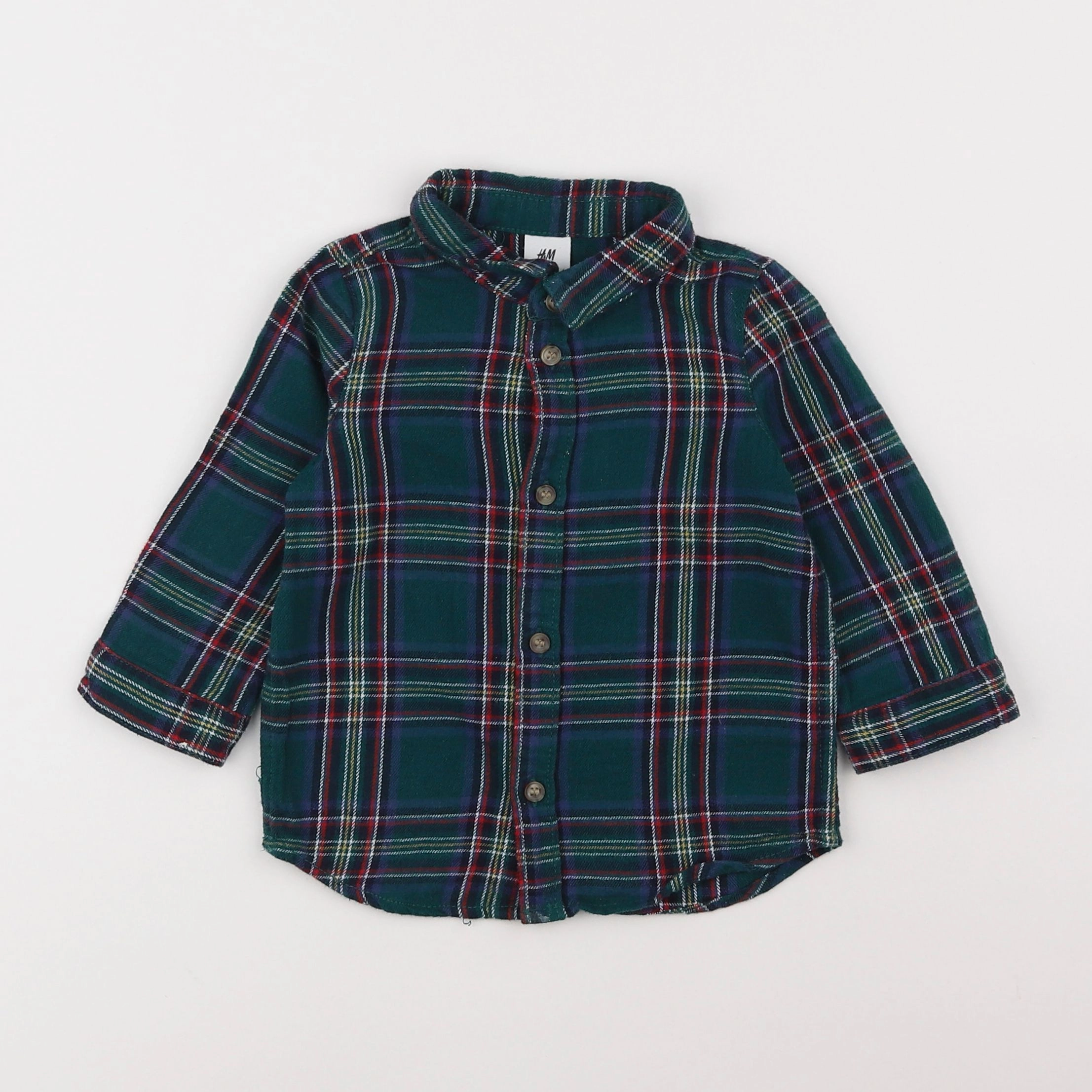 H&M - chemise vert - 9/12 mois
