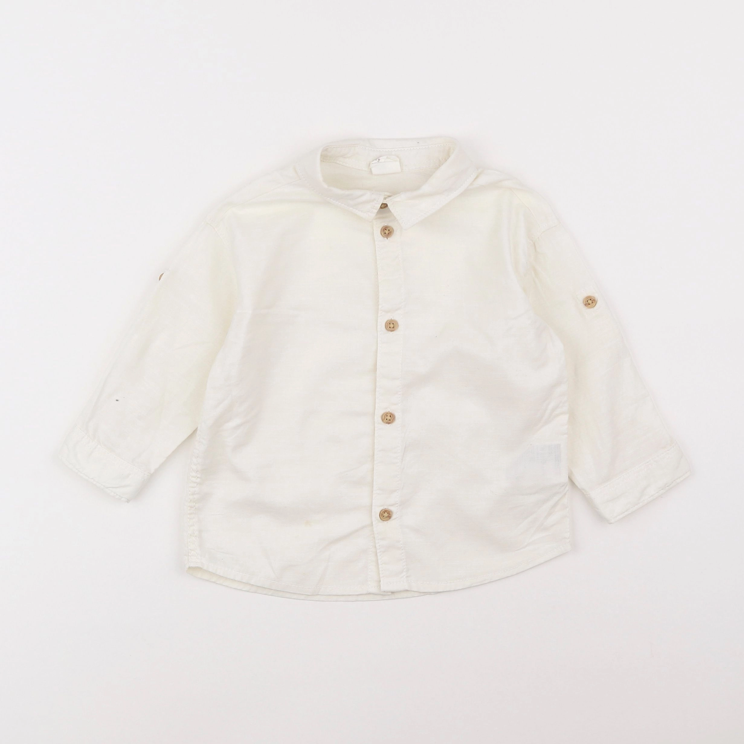 Petit Bateau - chemise beige - 9/12 mois