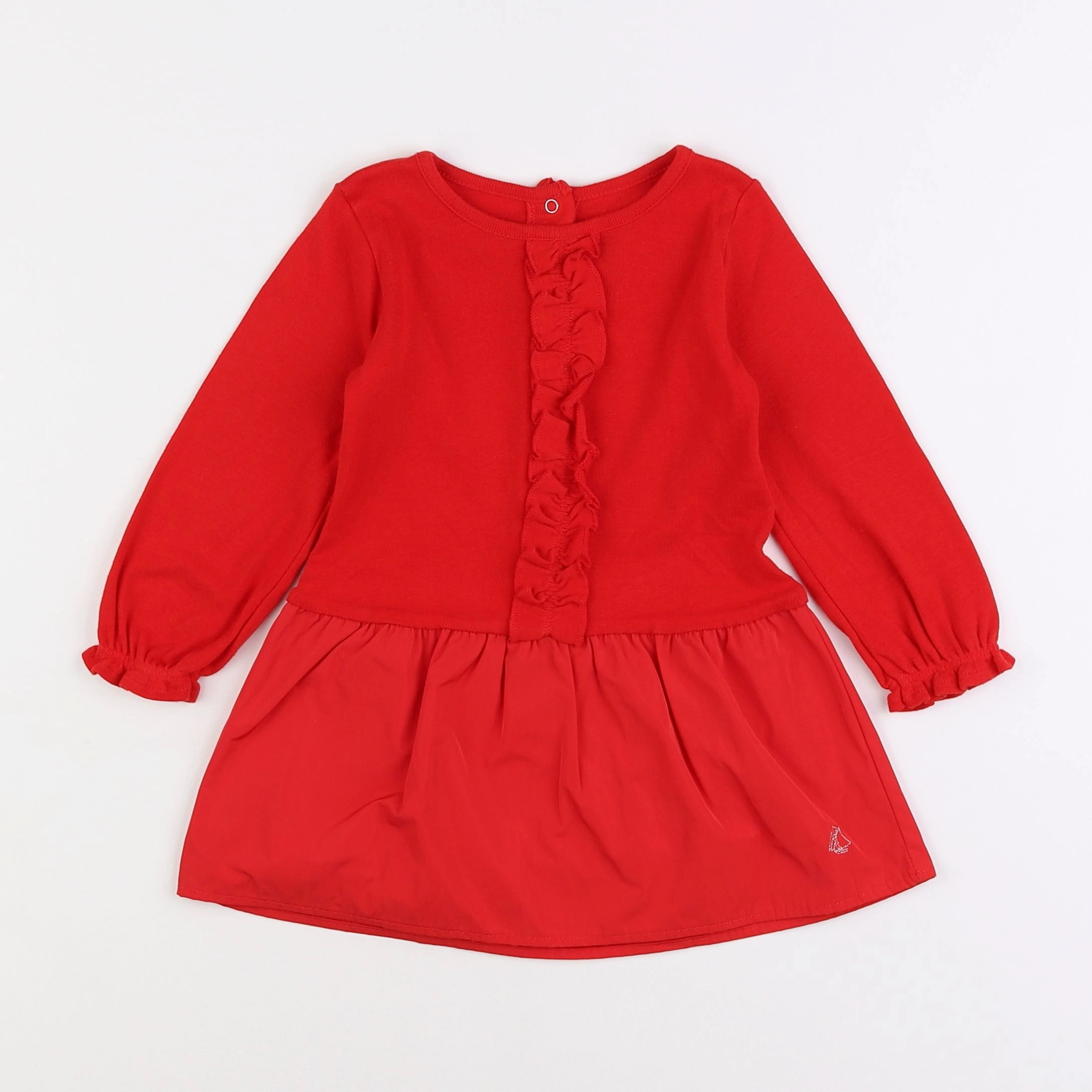 Petit Bateau - robe rouge - 18 mois