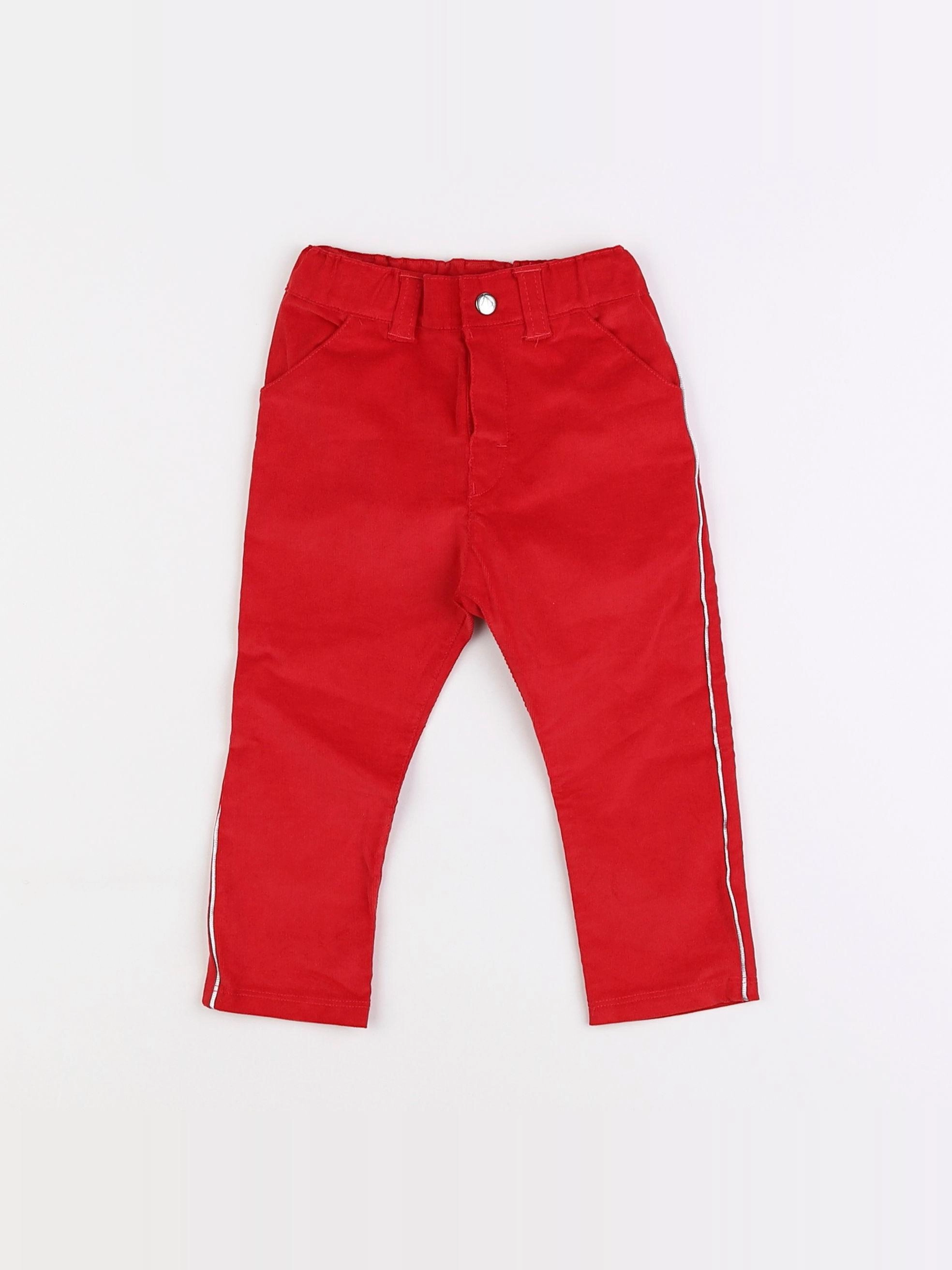 Petit Bateau - pantalon rouge - 18 mois